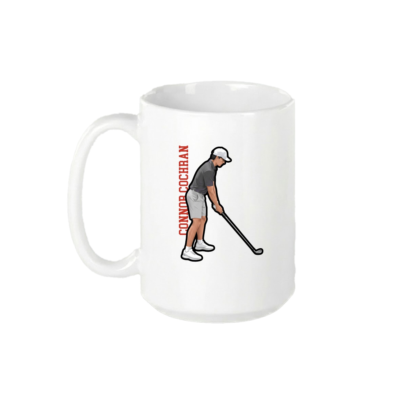15oz Coffee Mug — Name Vertical in White