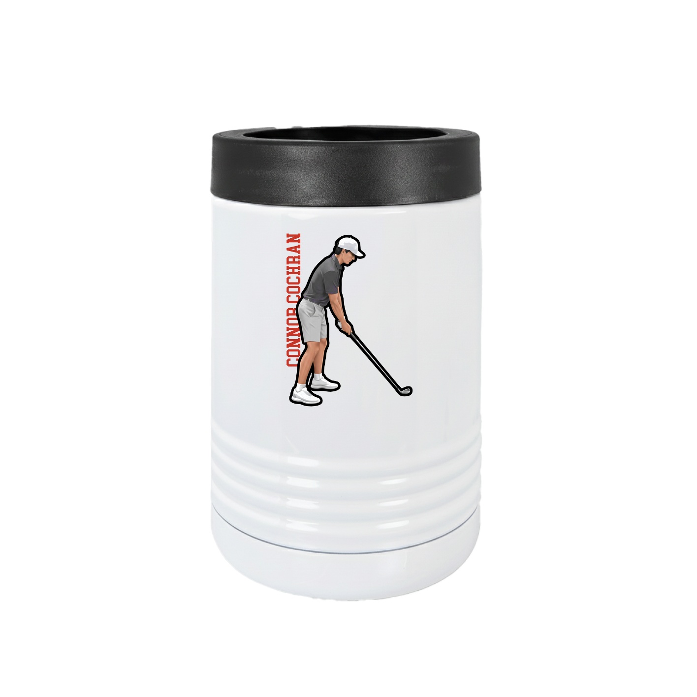 Beverage Holder — Name Vertical in White