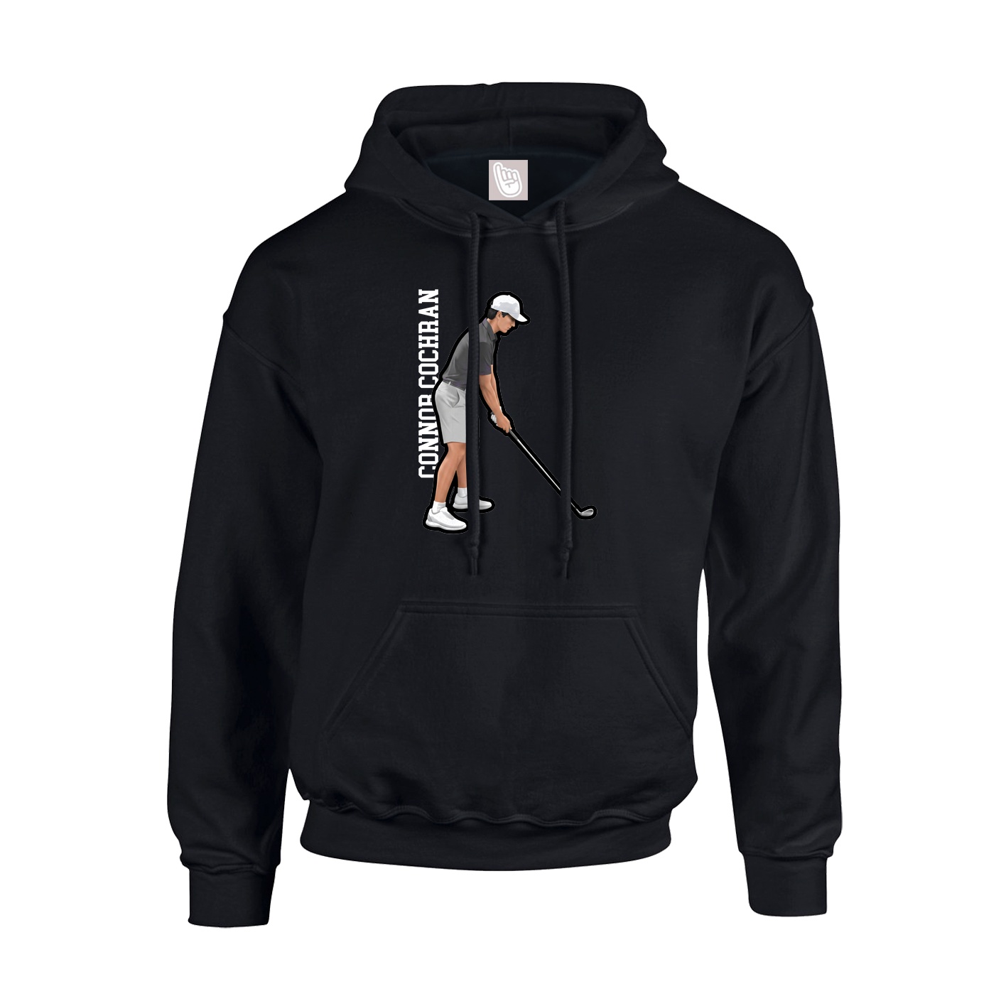 Youth Hoodie — Name Vertical in Black