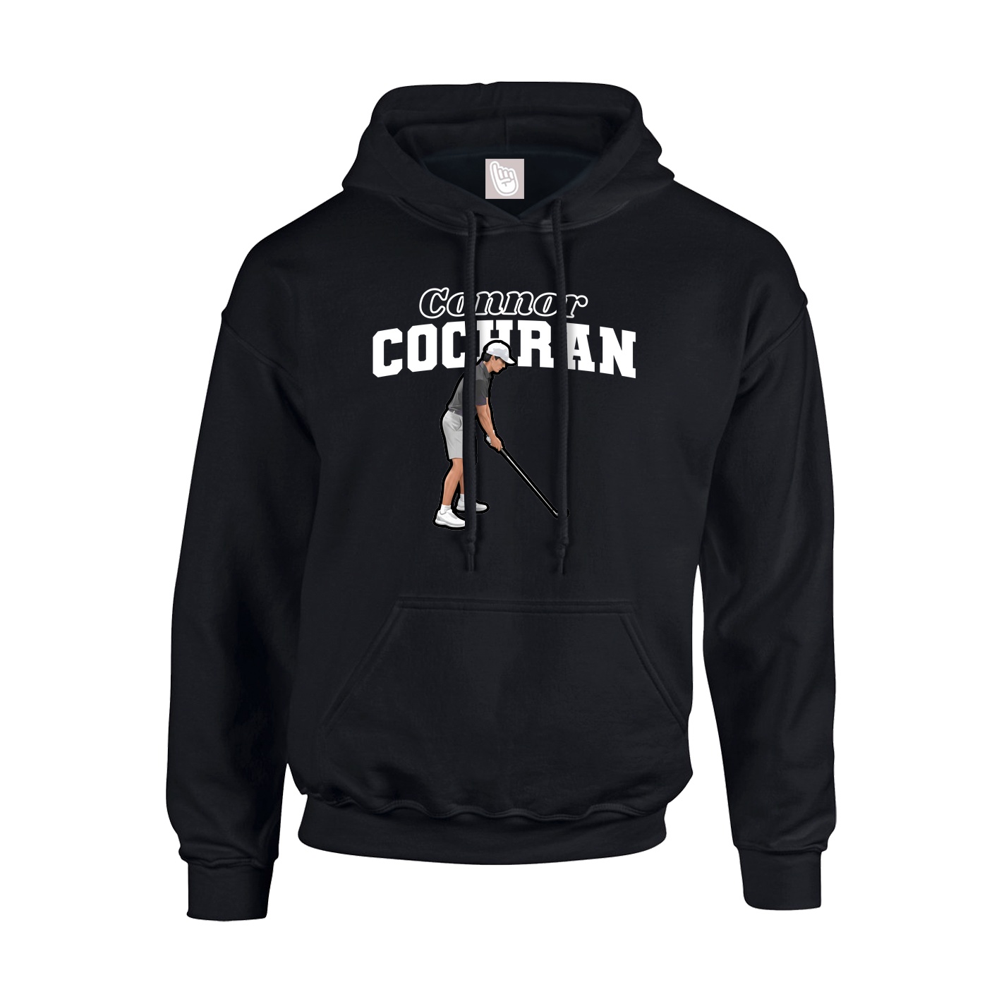 Youth Hoodie — Name Arch in Black