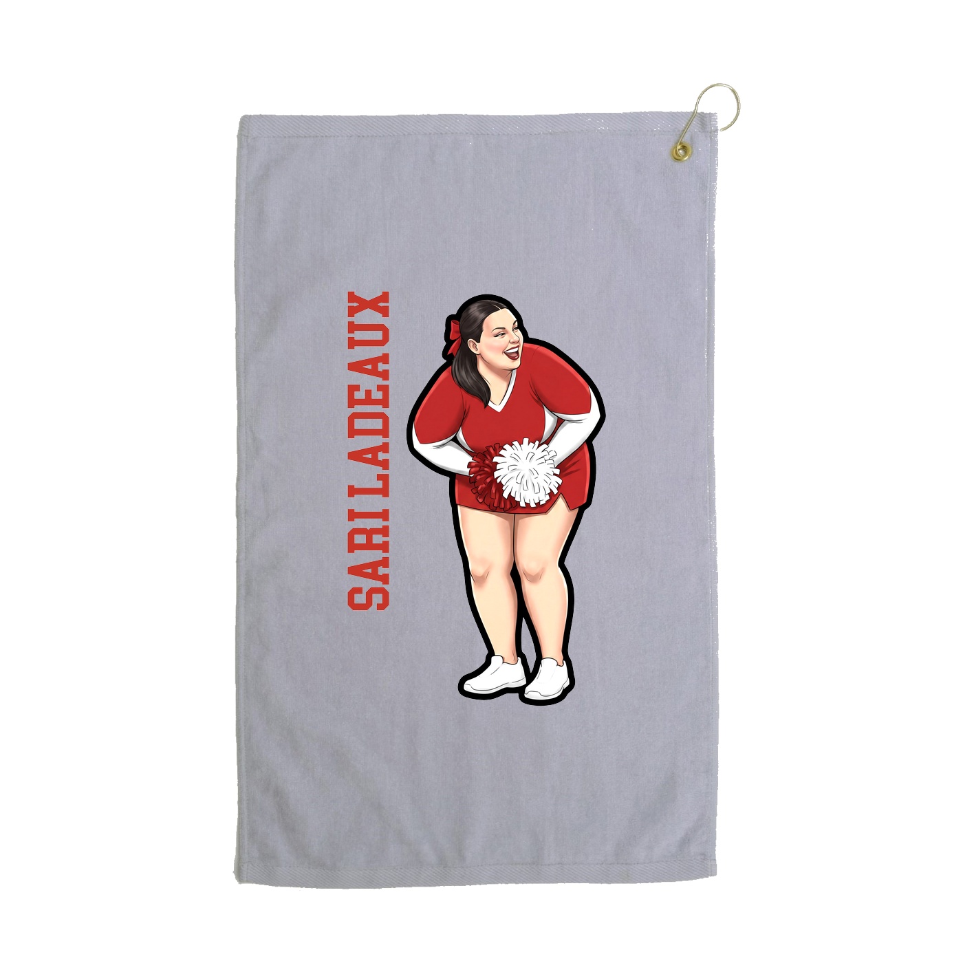 Golf Towel — Name Vertical in Grey
