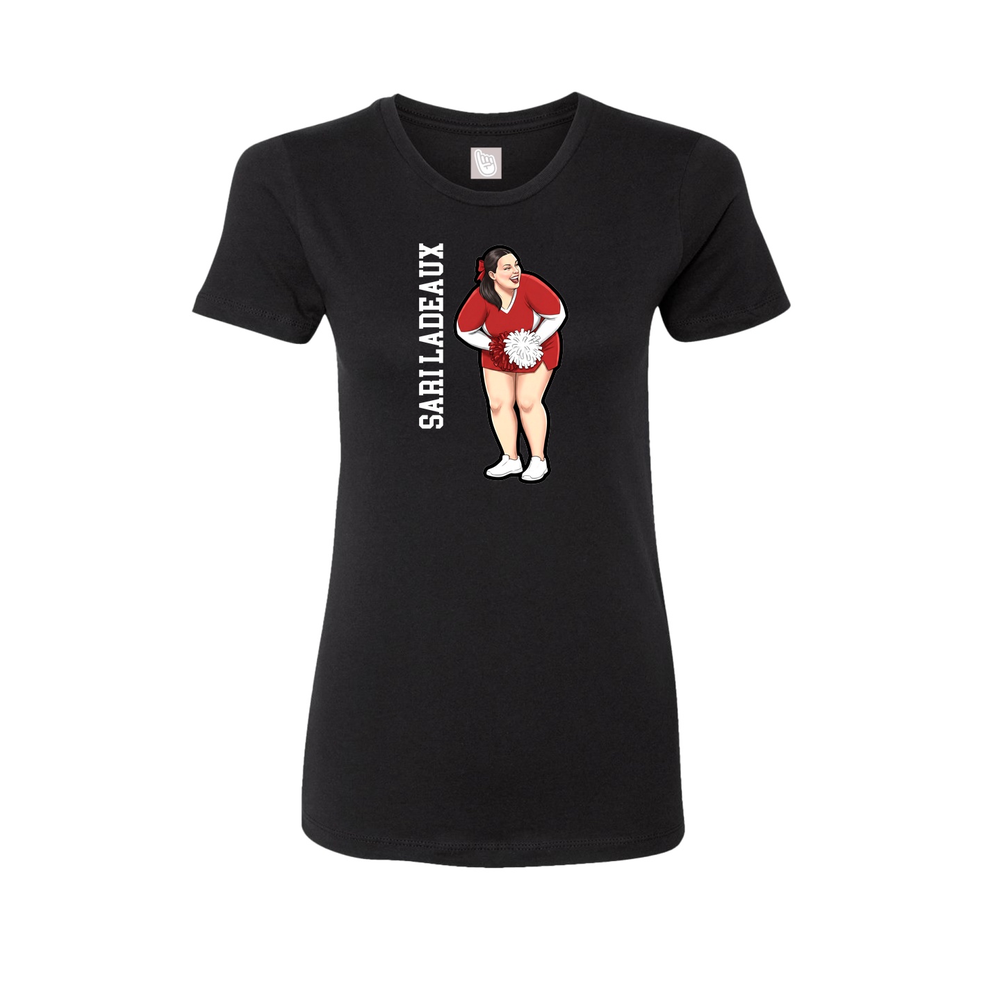Womens Tee — Name Vertical in Black