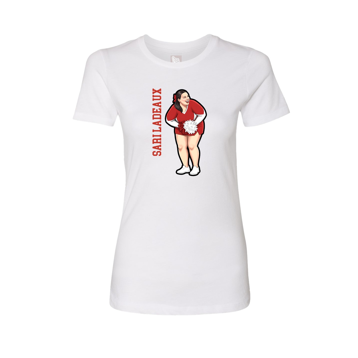 Womens Tee — Name Vertical in White
