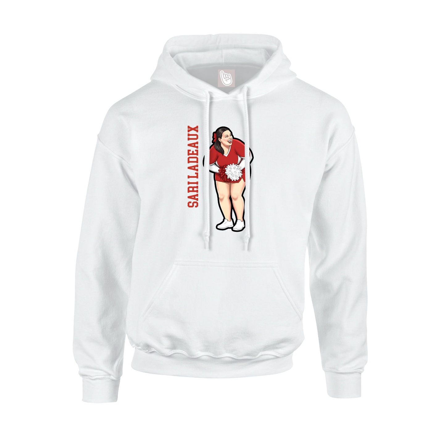 Youth Hoodie — Name Vertical in White