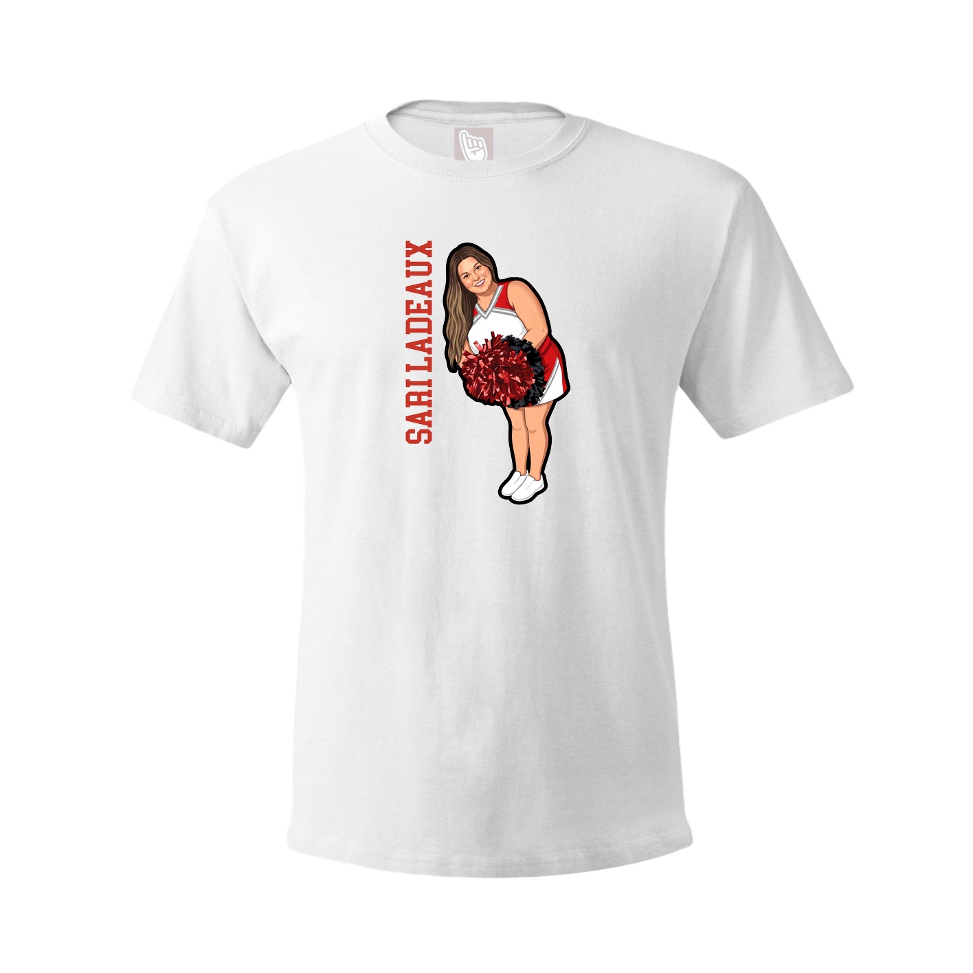 Tee — Name Vertical in White
