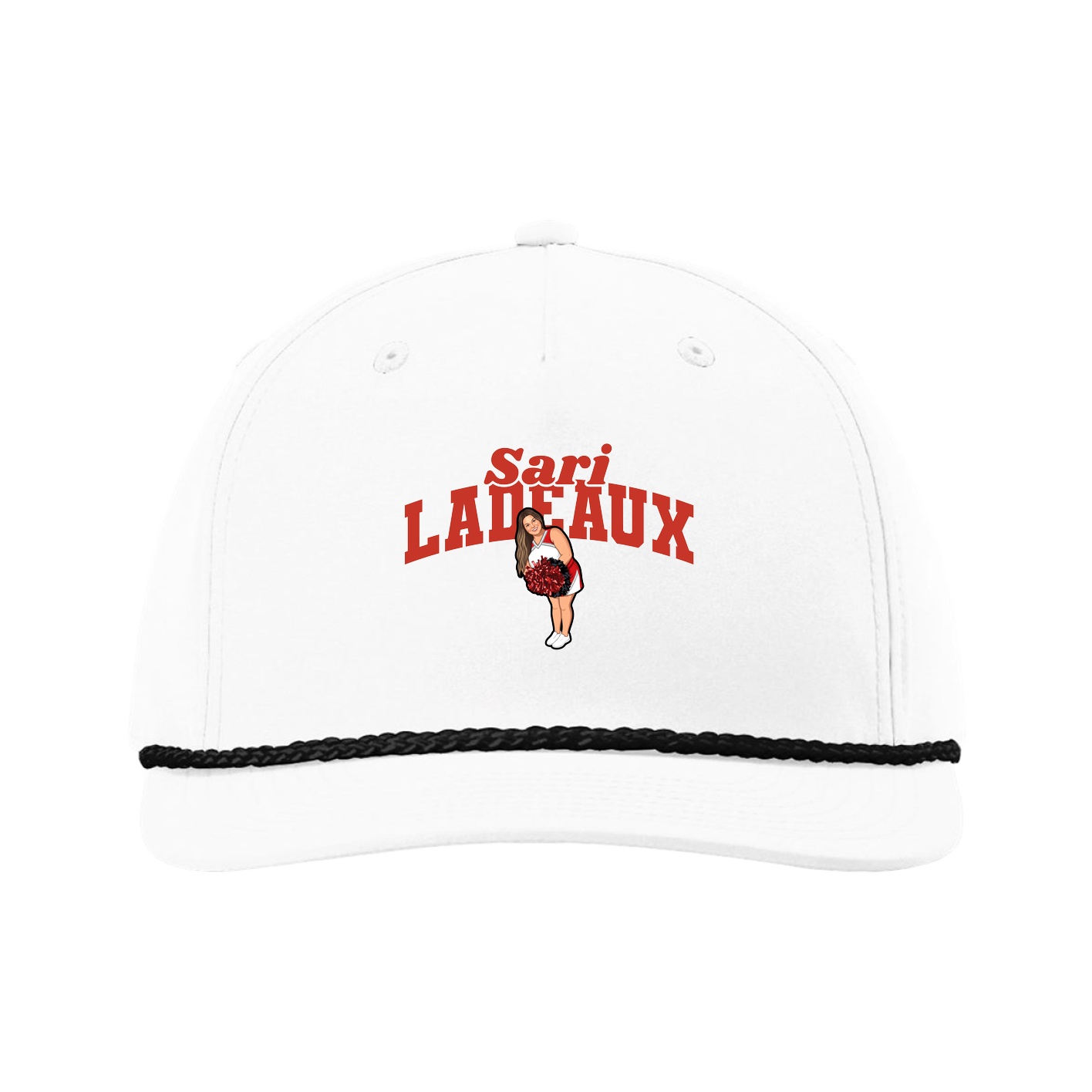 Five-Panel Classic Rope Cap — Signature Arch in White
