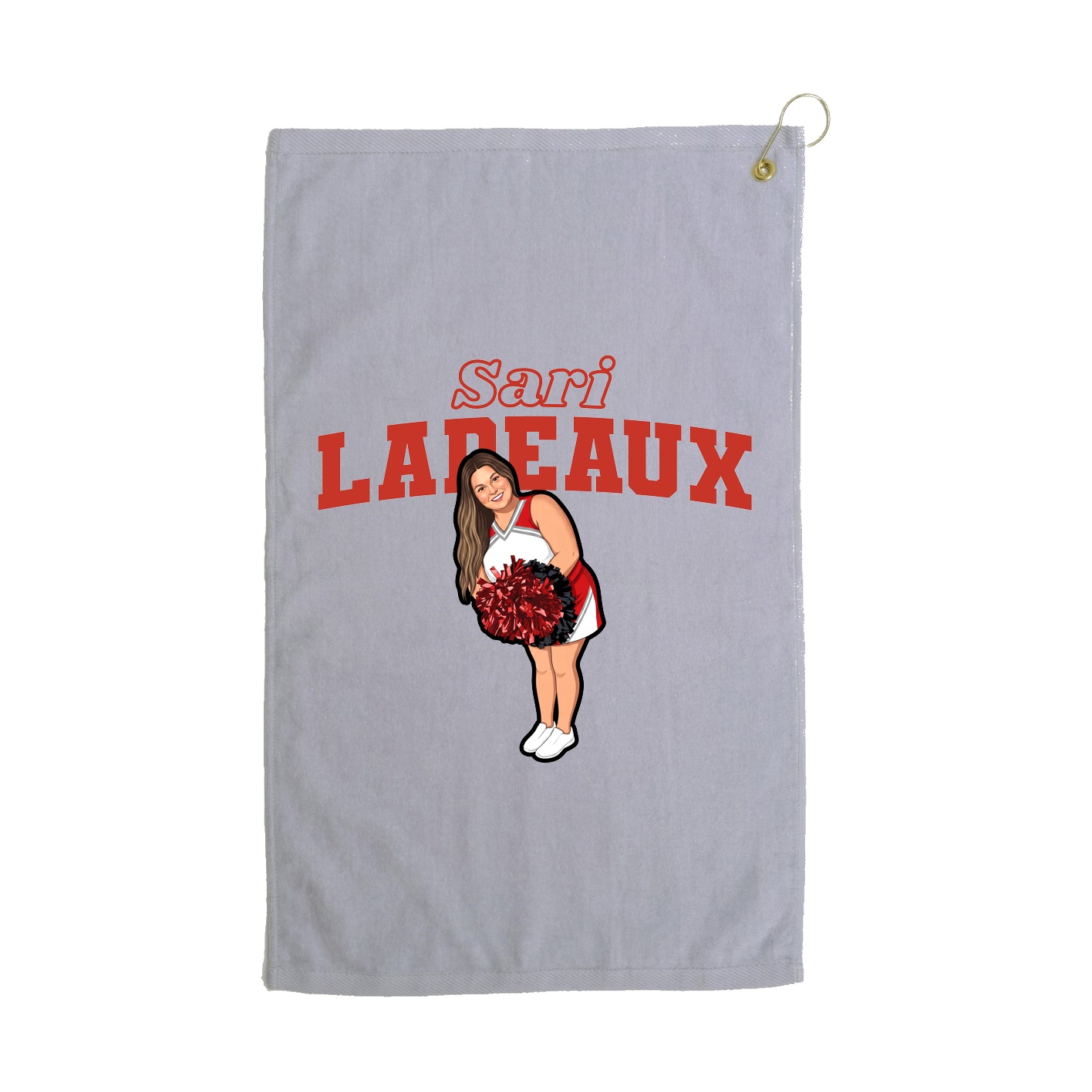 Golf Towel — Name Arch in Grey