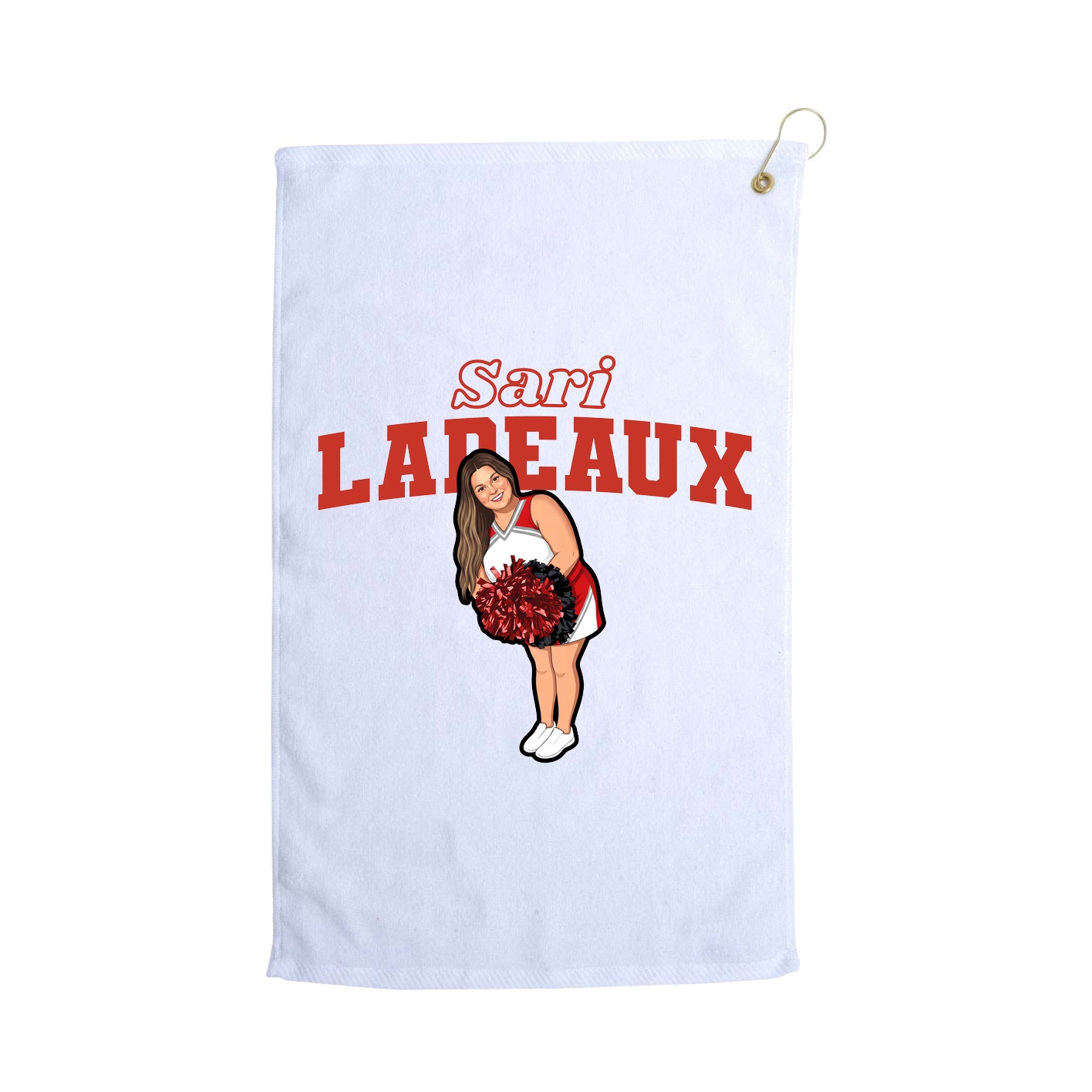 Golf Towel — Name Arch in White