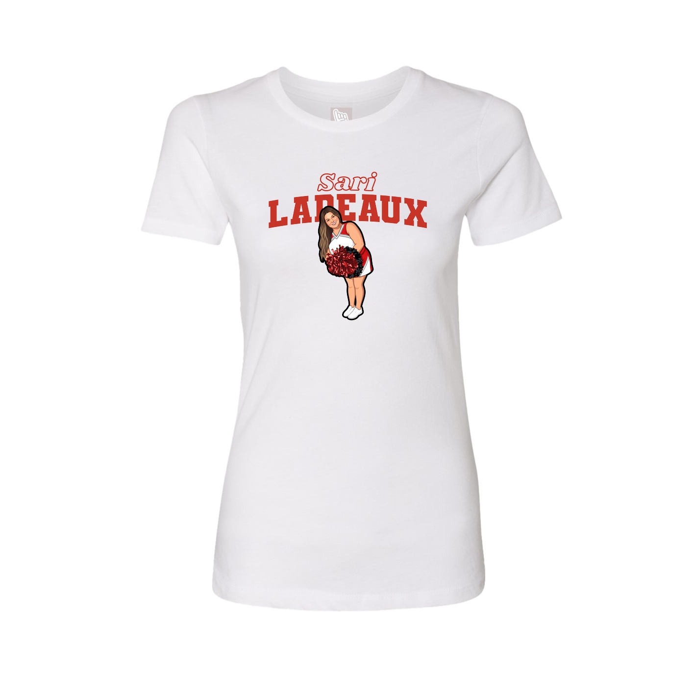 Womens Tee — Name Arch in White