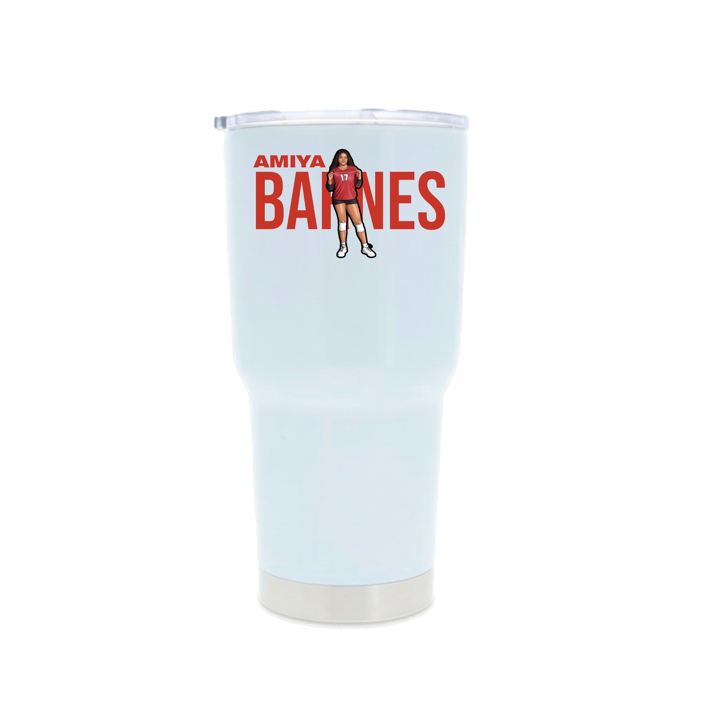 30oz Stainless Steel Tumbler — Player Name in White