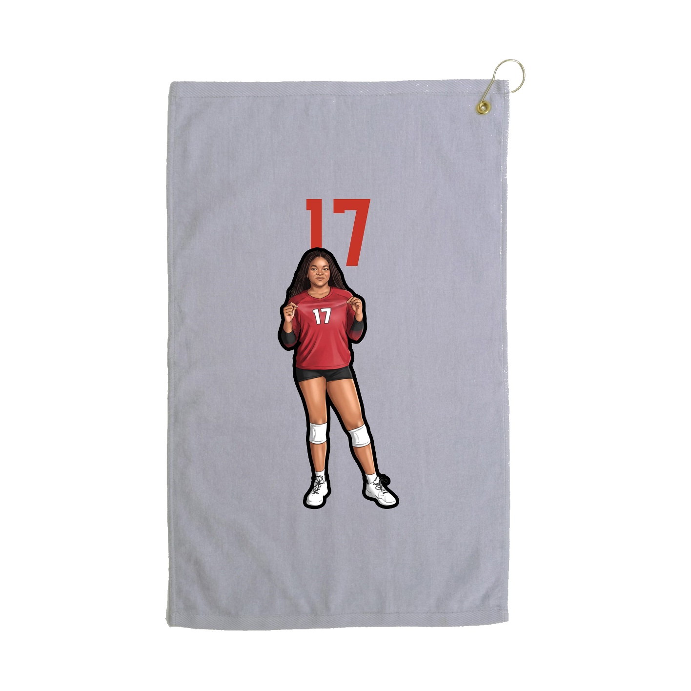 Golf Towel — Number Top in Grey