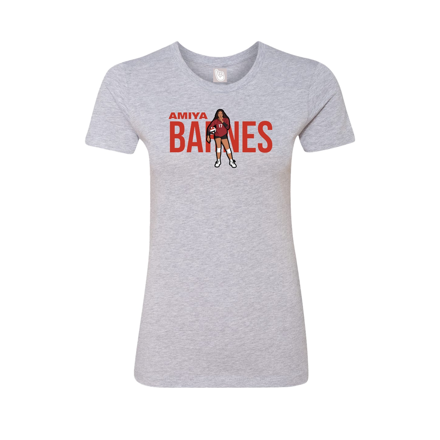 Fitted Women's Tee — Player Name in Grey