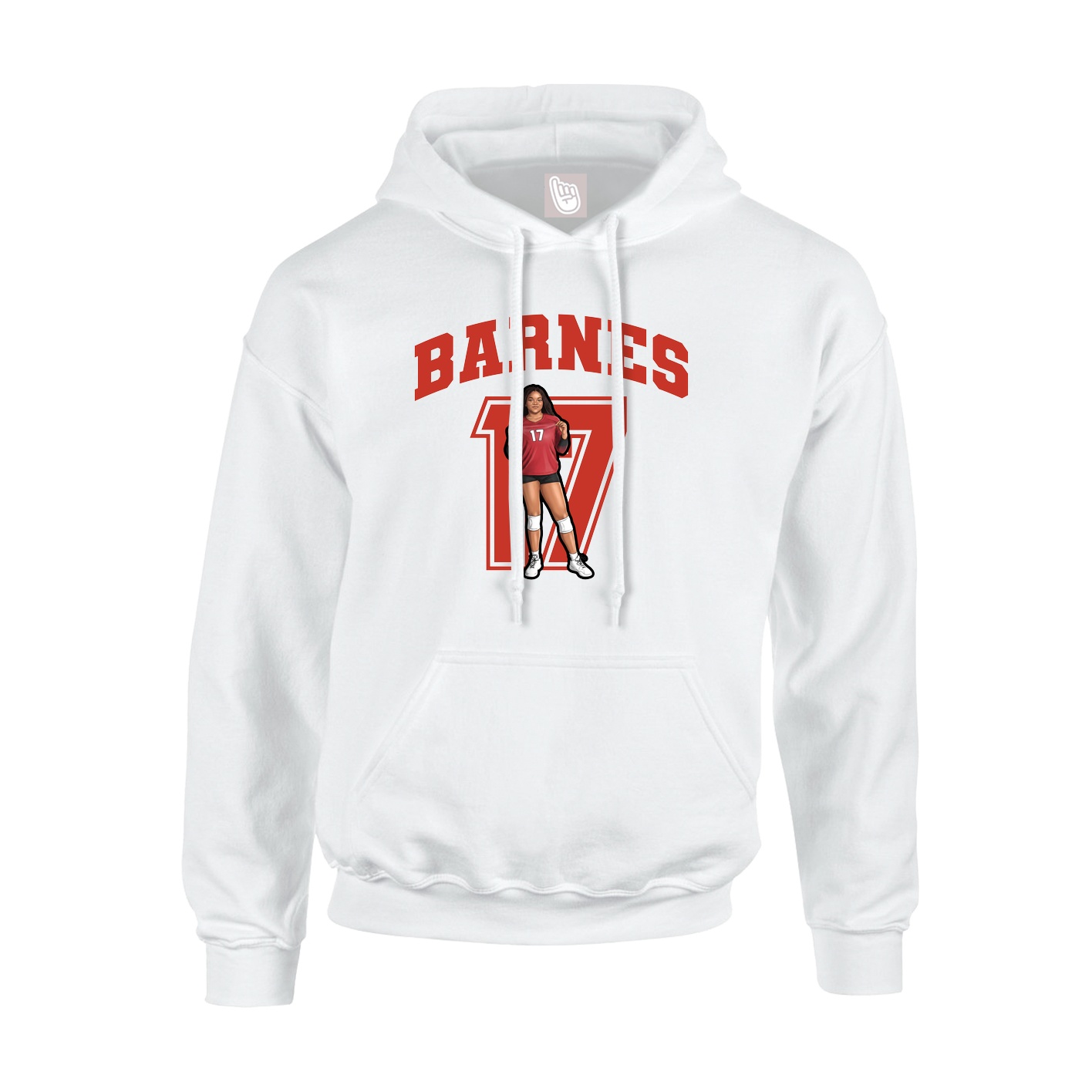 Youth Hoodie — Number in White