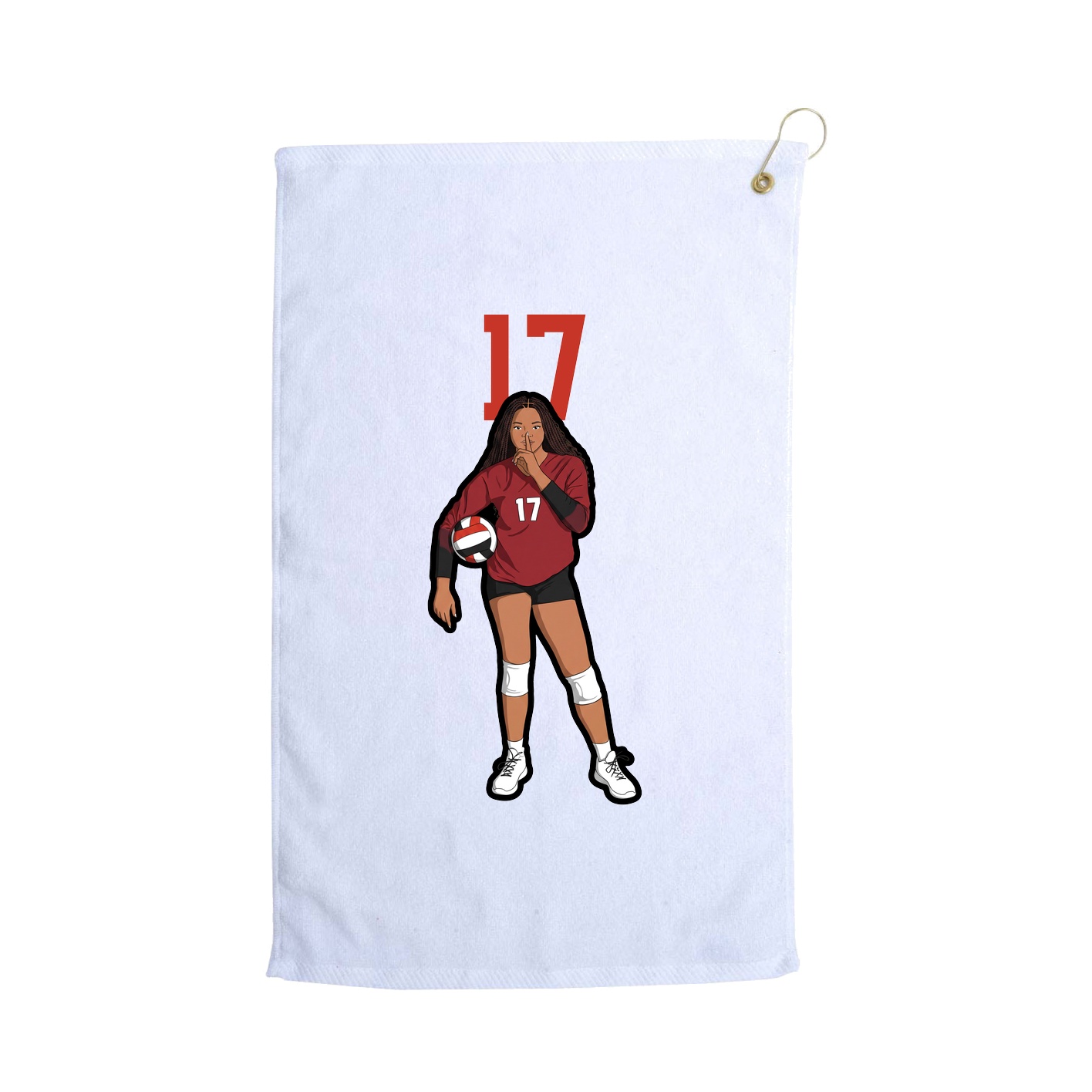 Golf Towel — Number Top in White