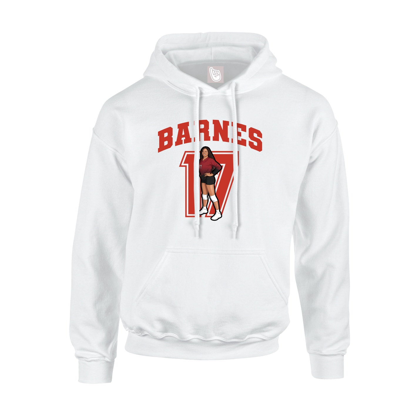 Hoodie — Number in White