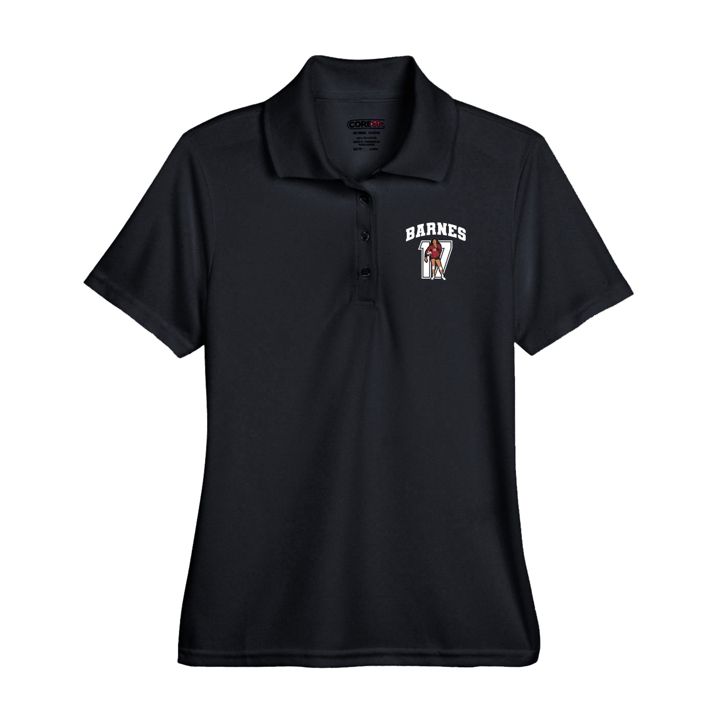 Performance Polo — Number in Black