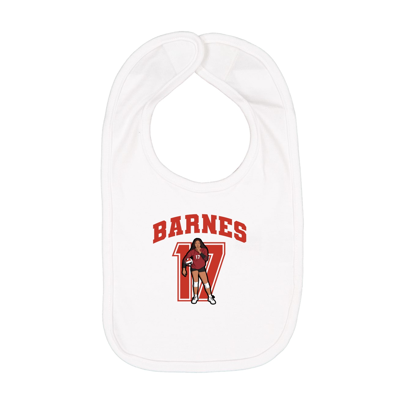 Infant Bib — Number in White