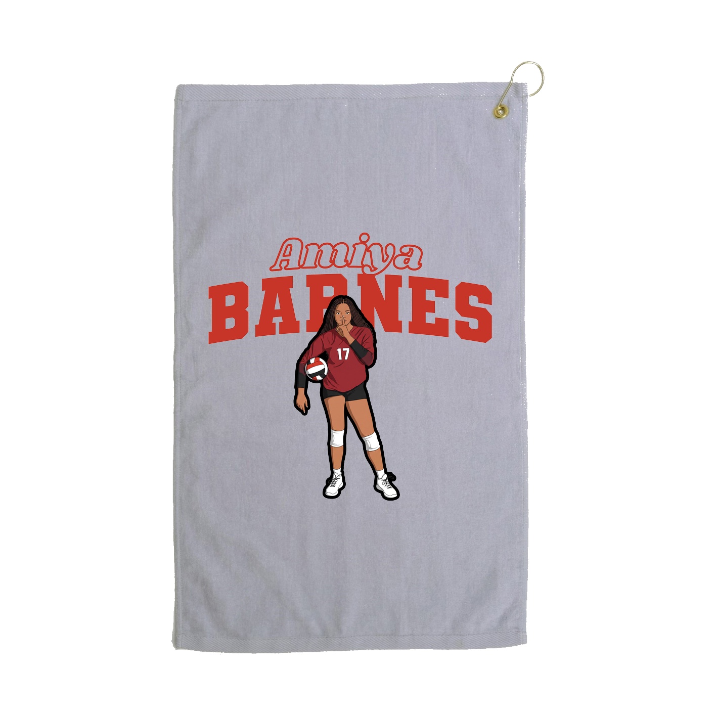 Golf Towel — Name Arch in Grey