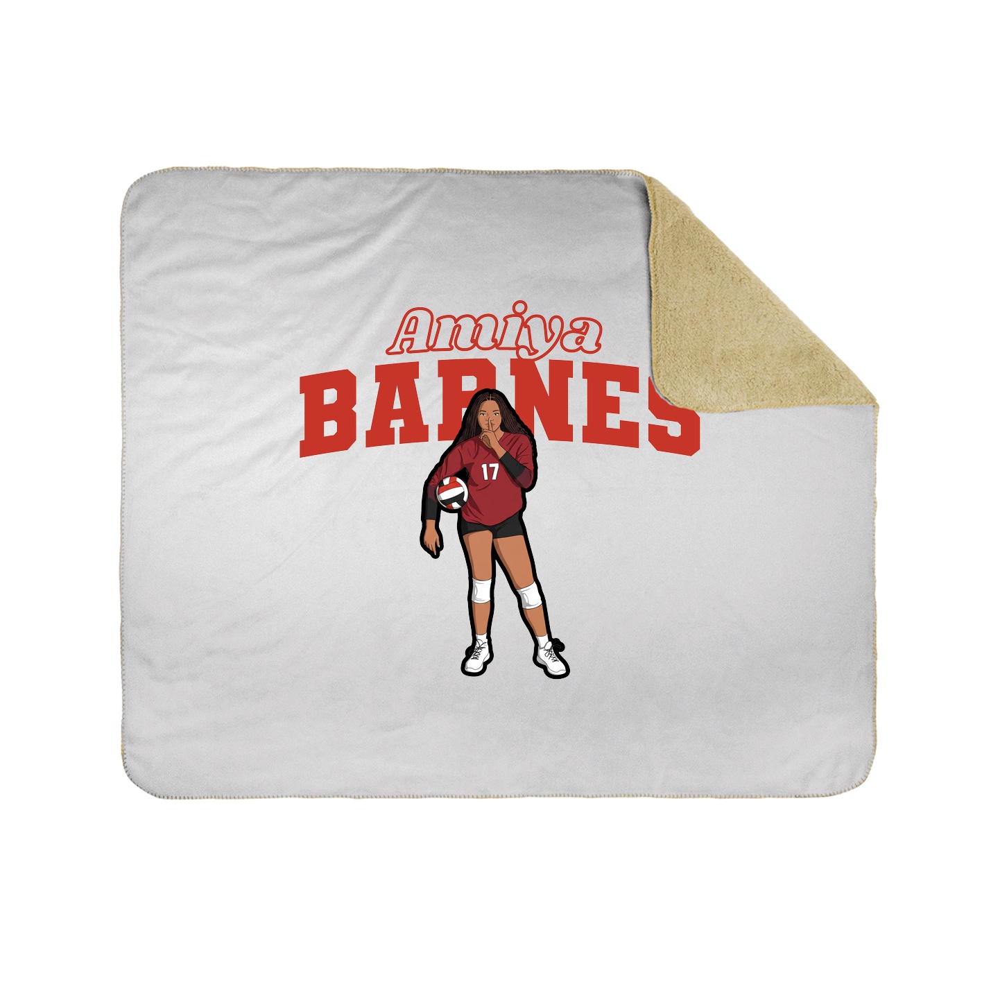 Throw Blanket — Name Arch in White