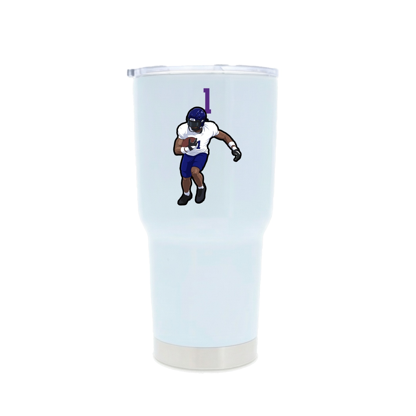 30oz Stainless Steel Tumbler — Number Top in White