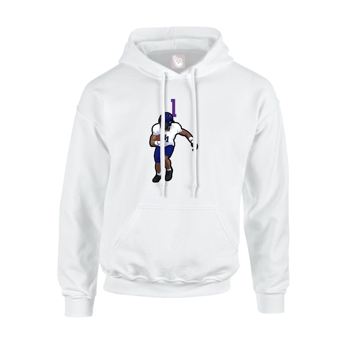 Youth Hoodie — Number Top in White