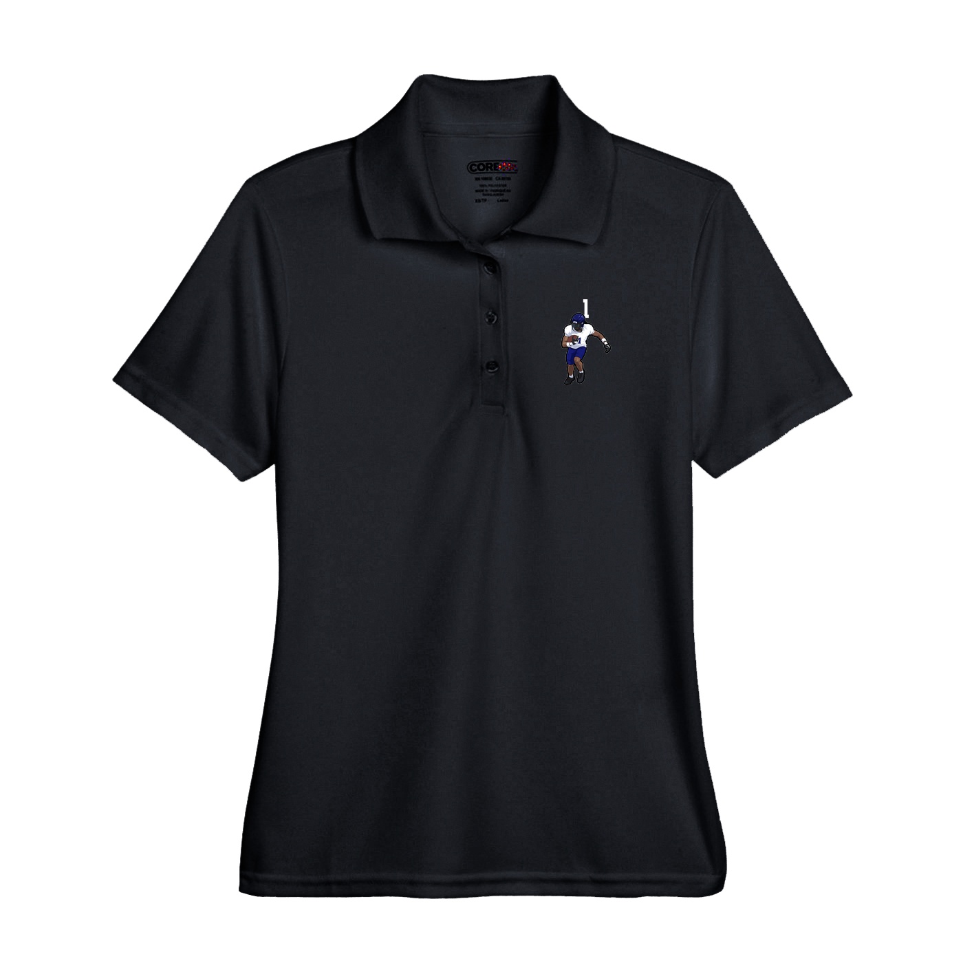 Performance Polo — Number Top in Black
