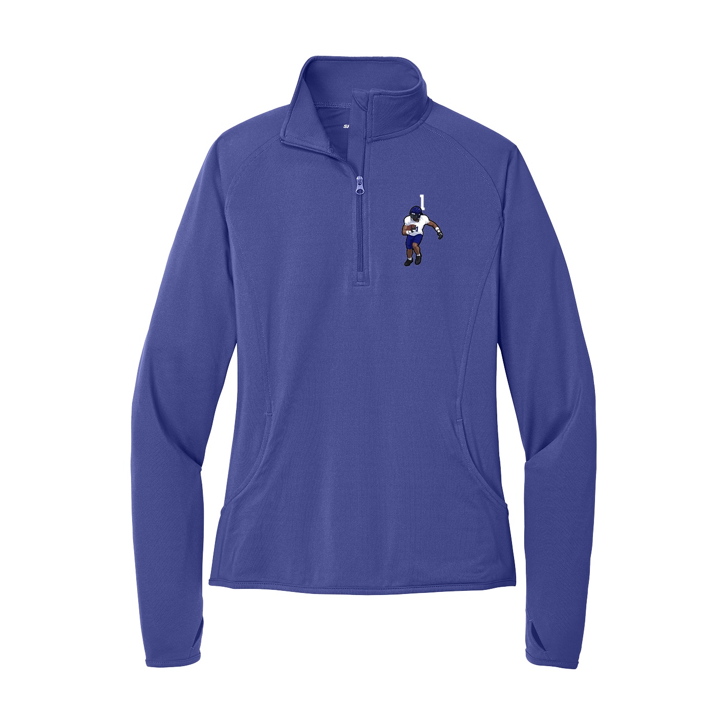 Women's Q-Zip Pullover — Number Top in Purple