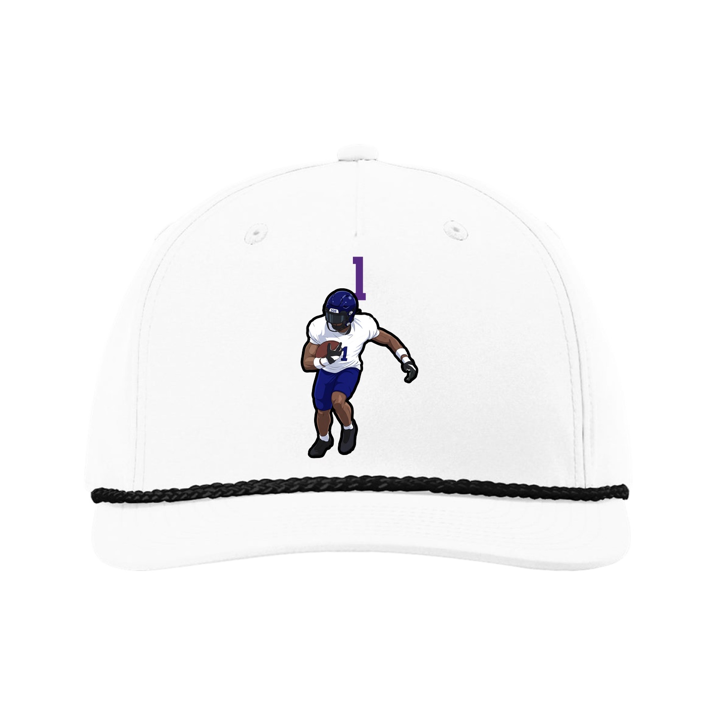 Five-Panel Classic Rope Cap — Number Top in White