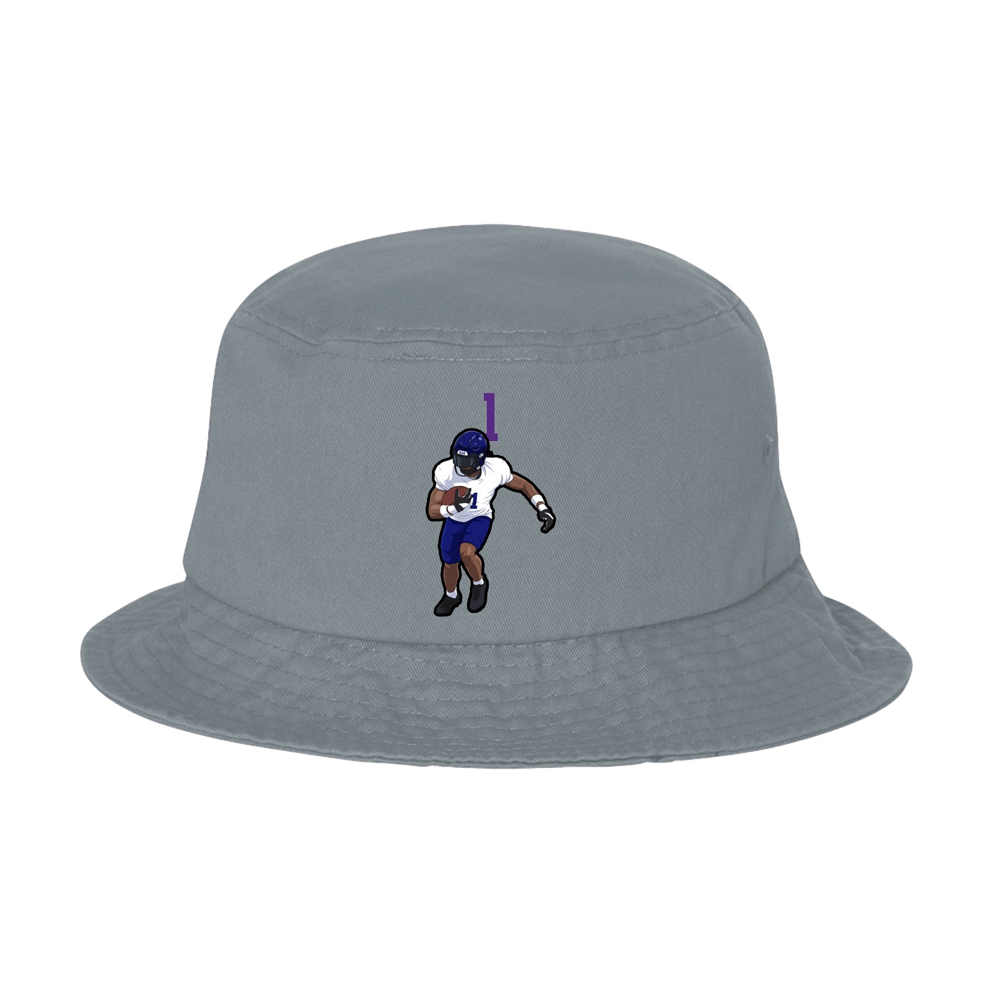 Bucket Cap — Number Top in Grey