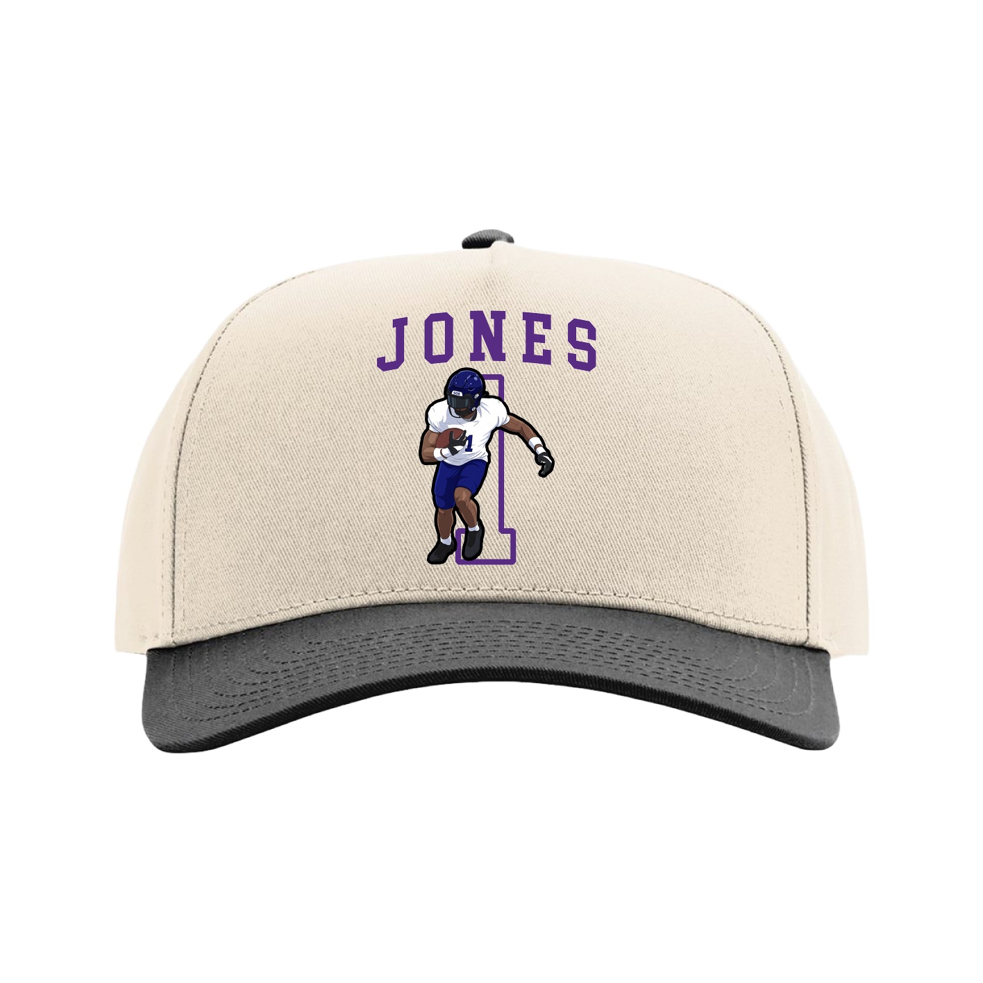 Full Fabric Five-Panel Champ Cap — Shirsey in Cream/Black