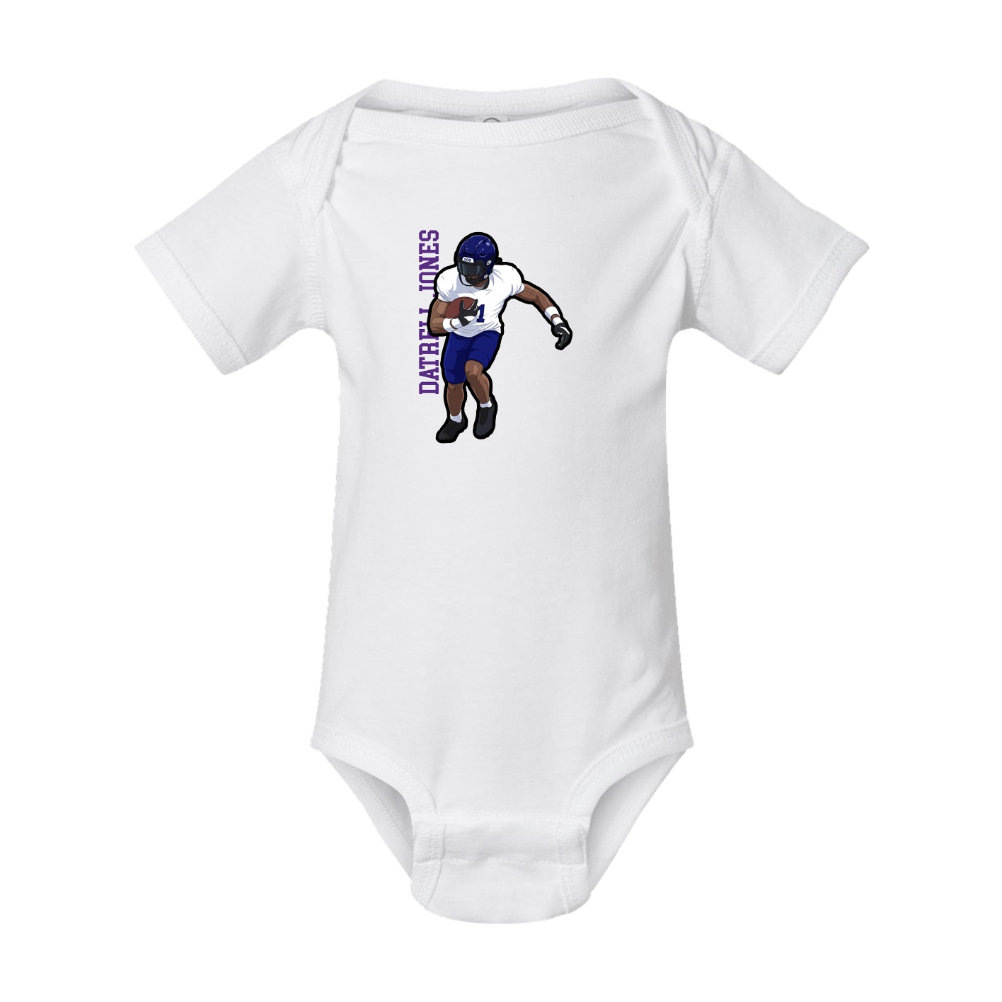 Baby Onesie — Name Vertical in White