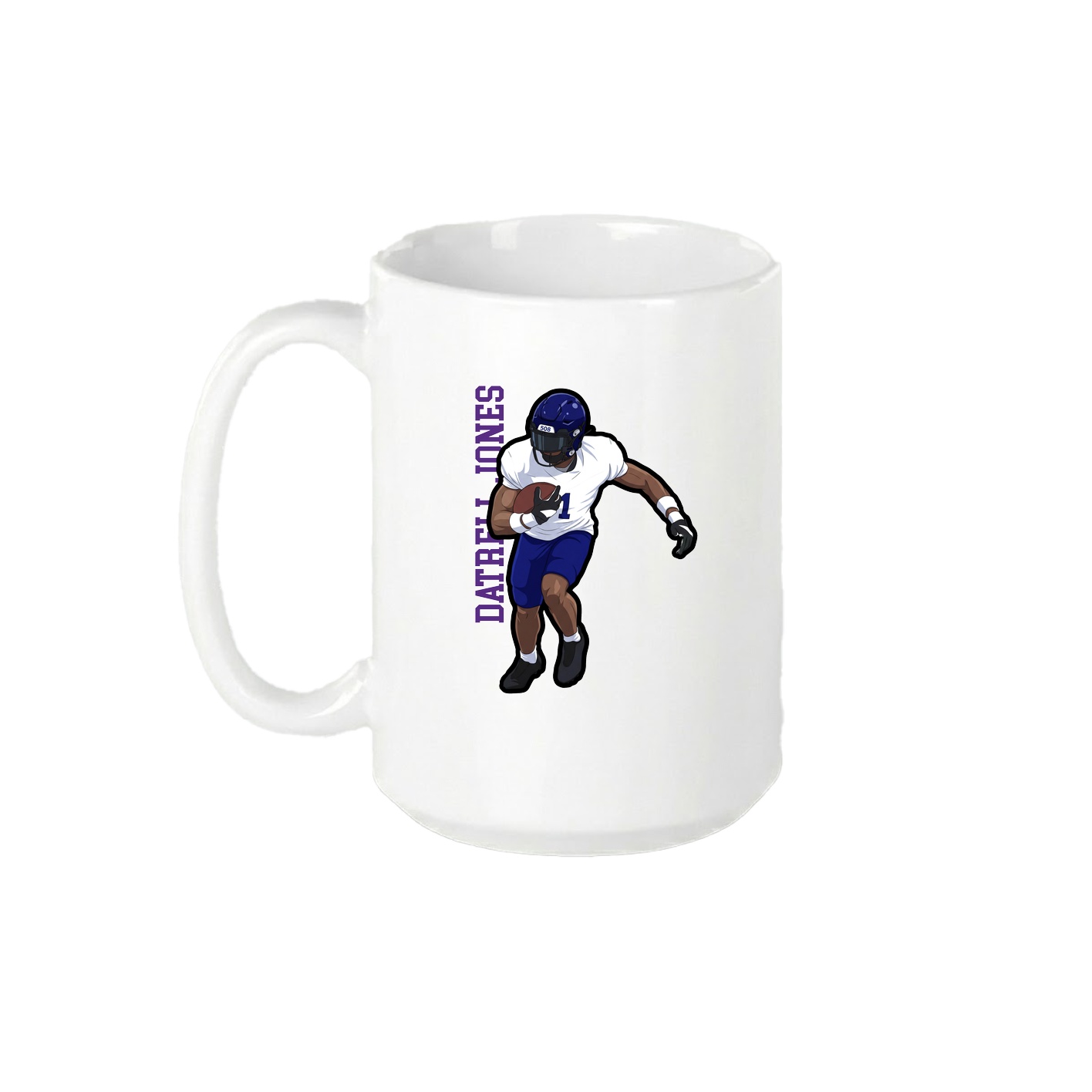 15oz Coffee Mug — Name Vertical in White