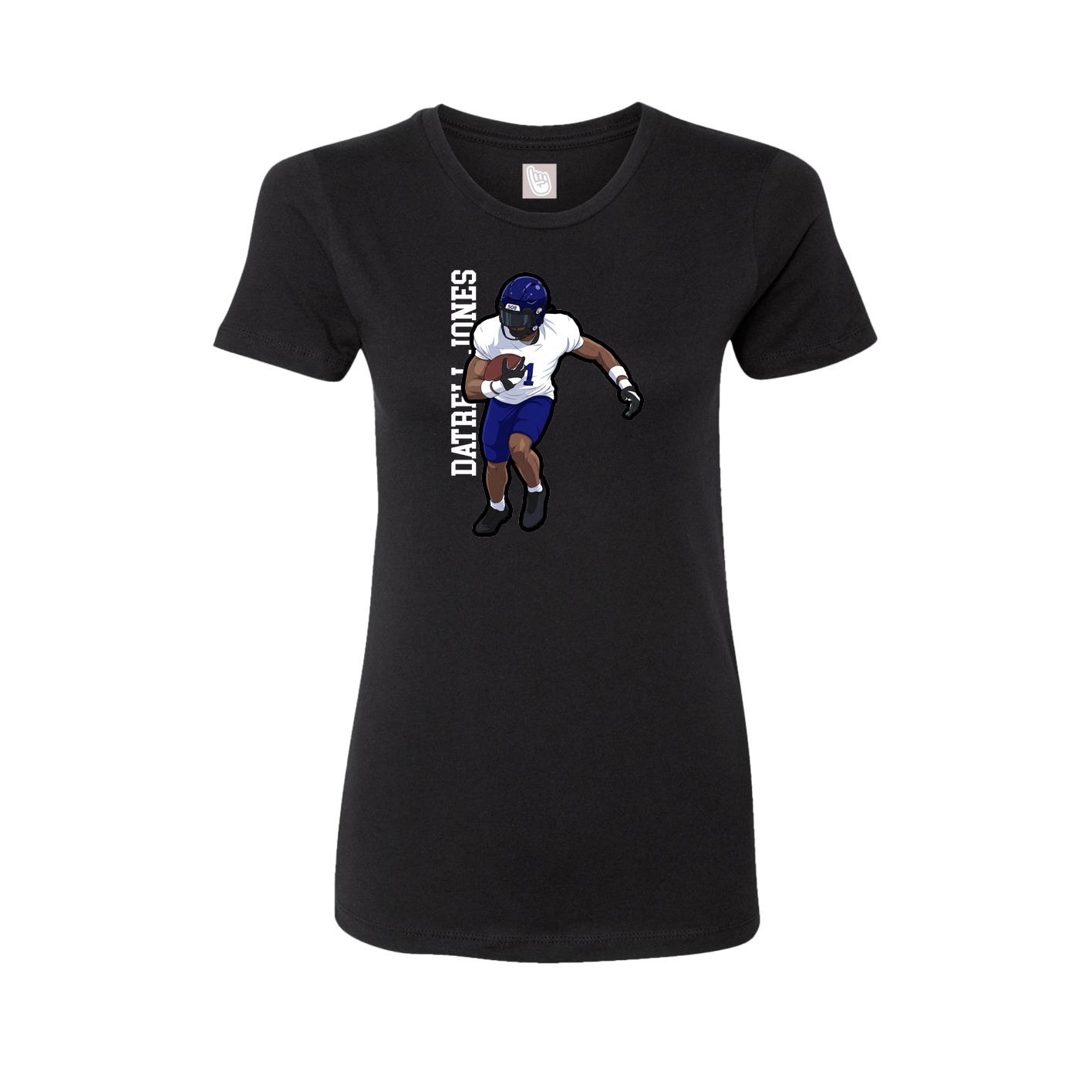 Womens Tee — Name Vertical in Black