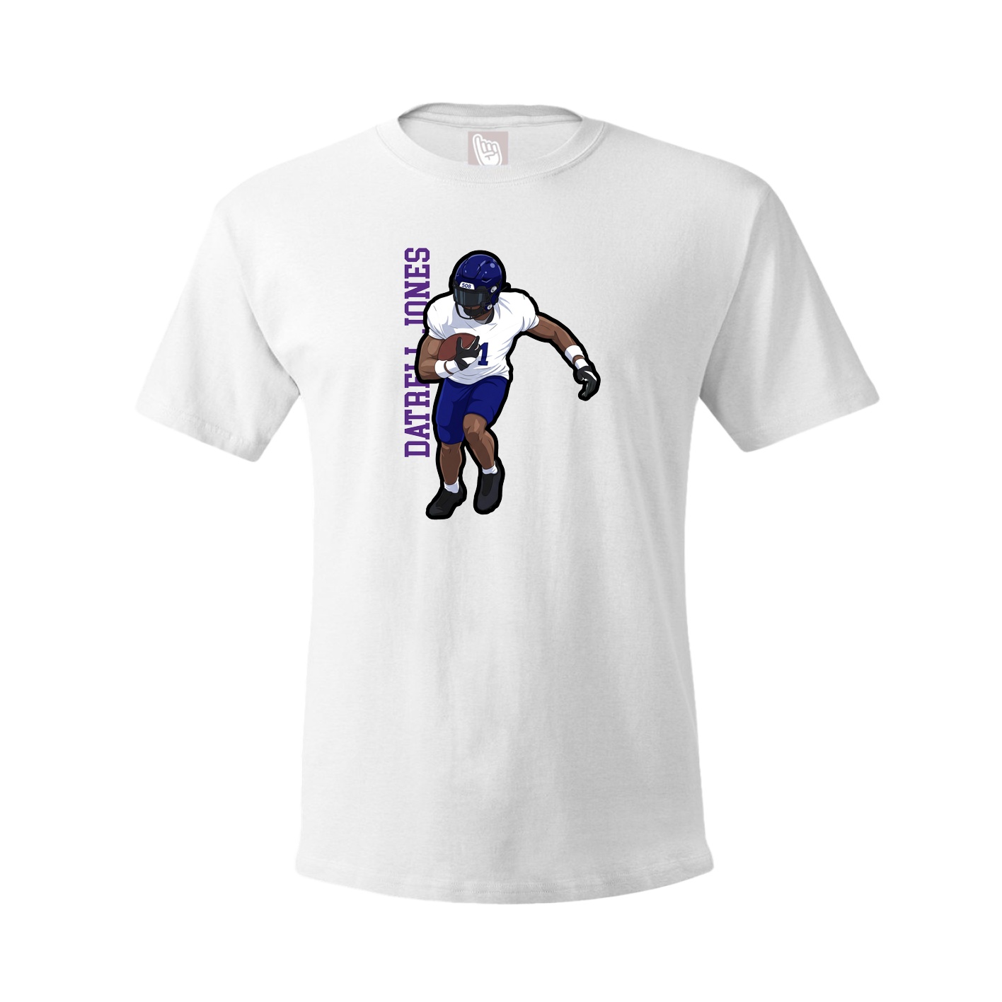 Youth Tee — Name Vertical in White