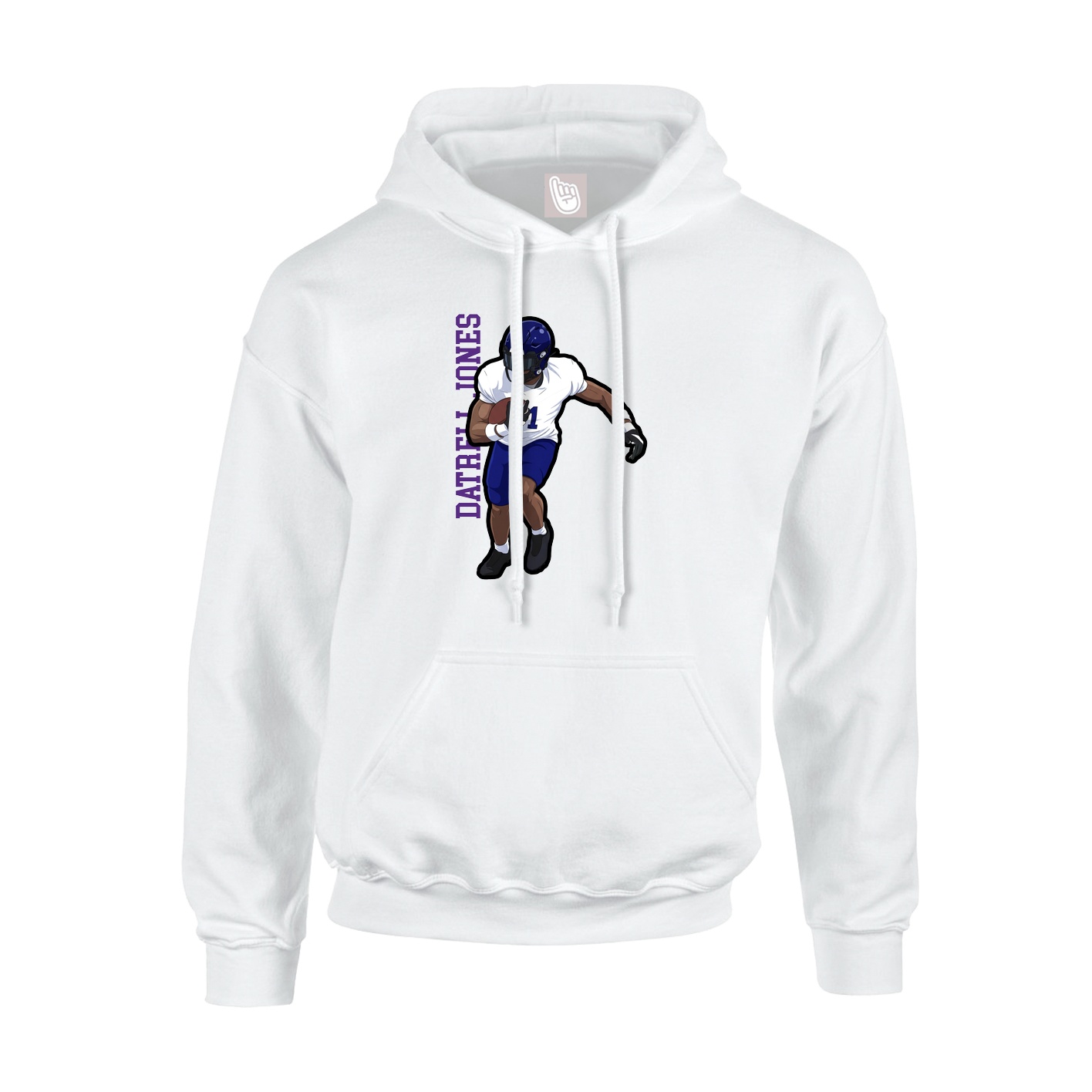 Youth Hoodie — Name Vertical in White
