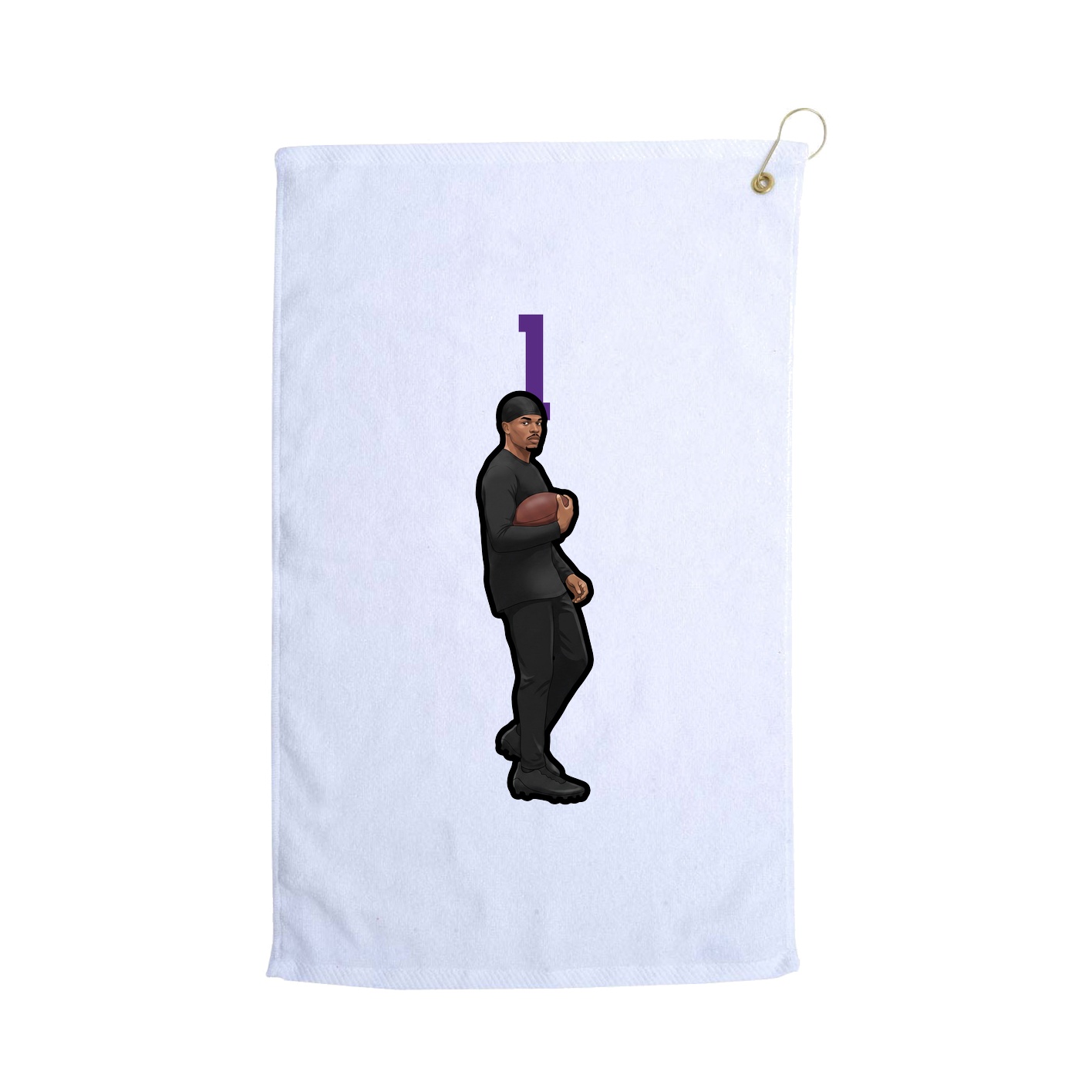 Golf Towel — Number Top in White
