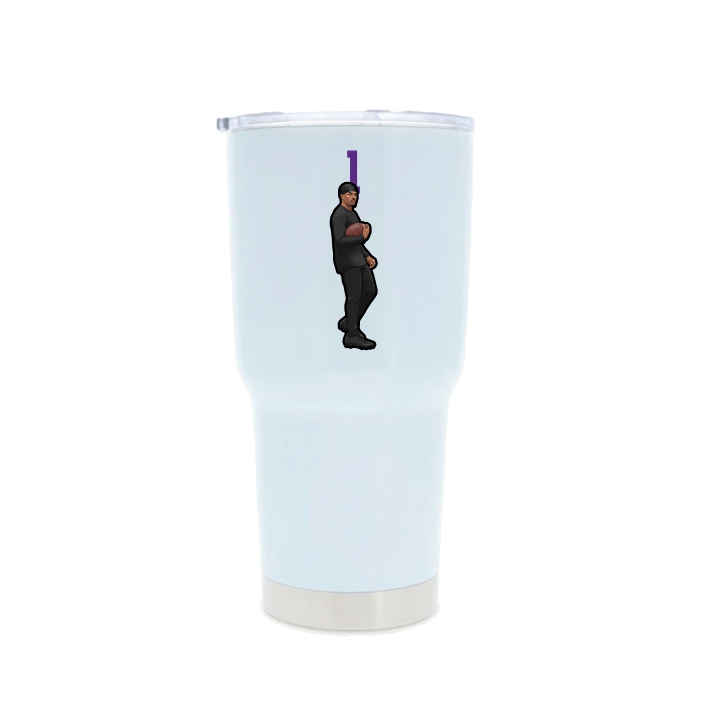 30oz Stainless Steel Tumbler — Number Top in White