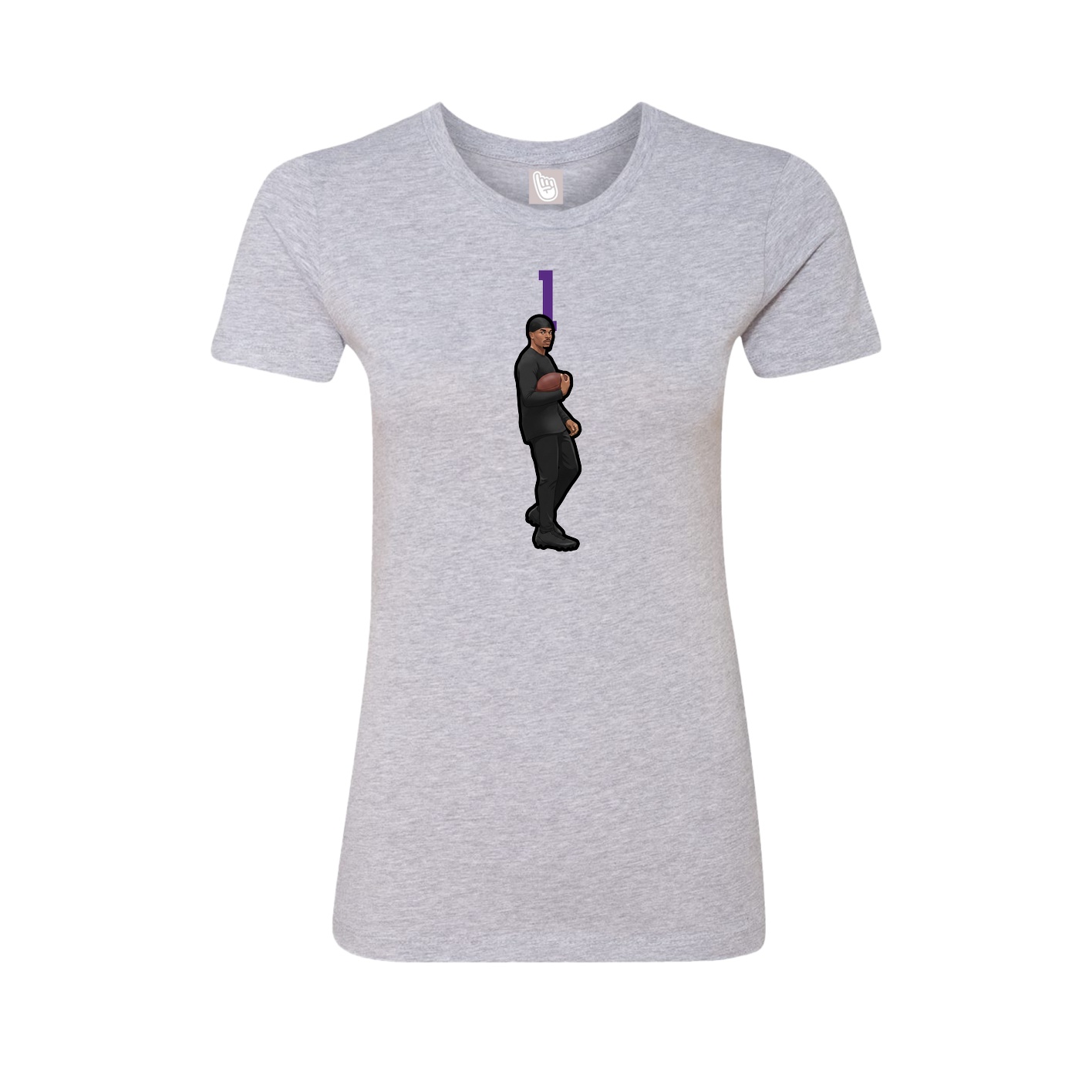 Womens Tee — Number Top in Grey