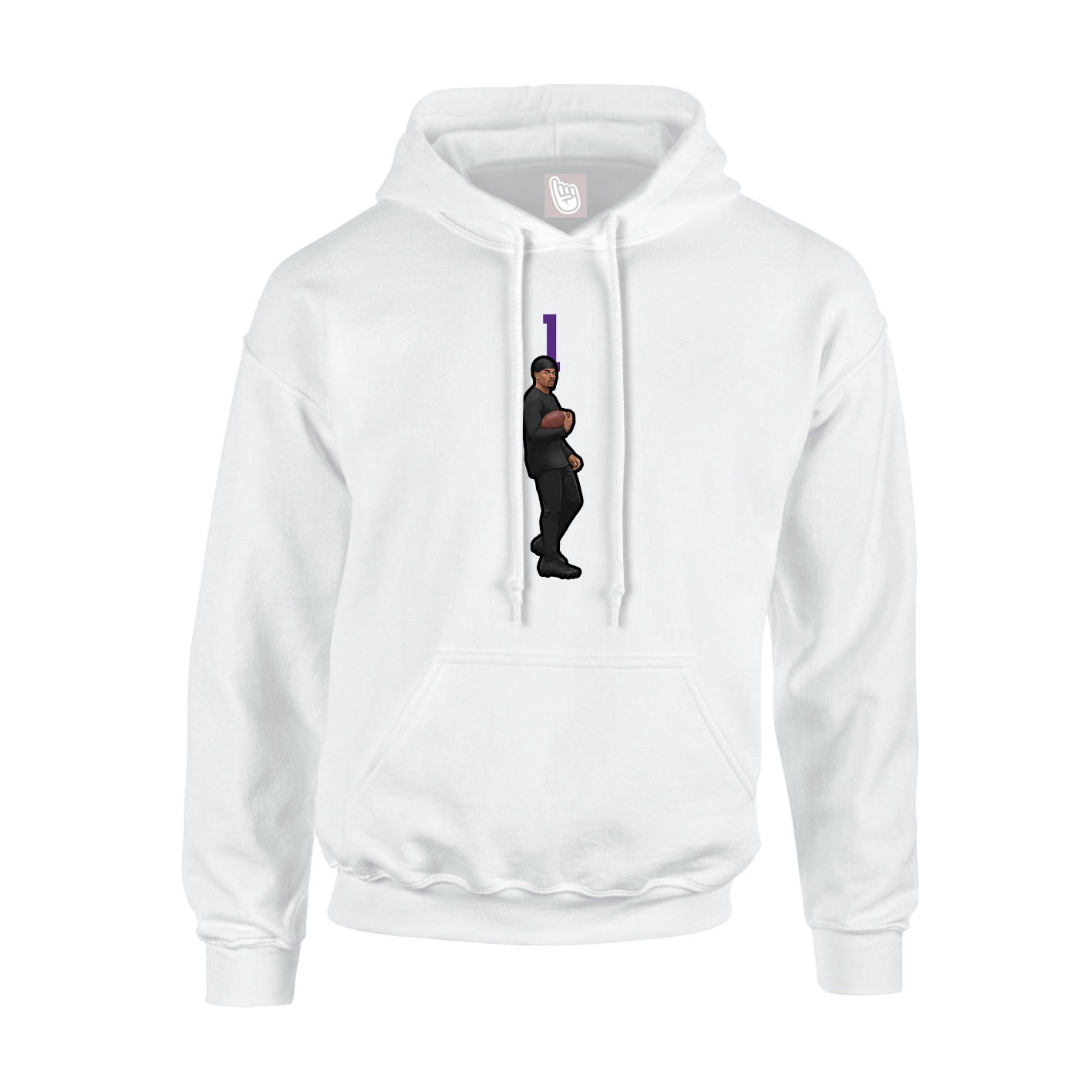 Youth Hoodie — Number Top in White