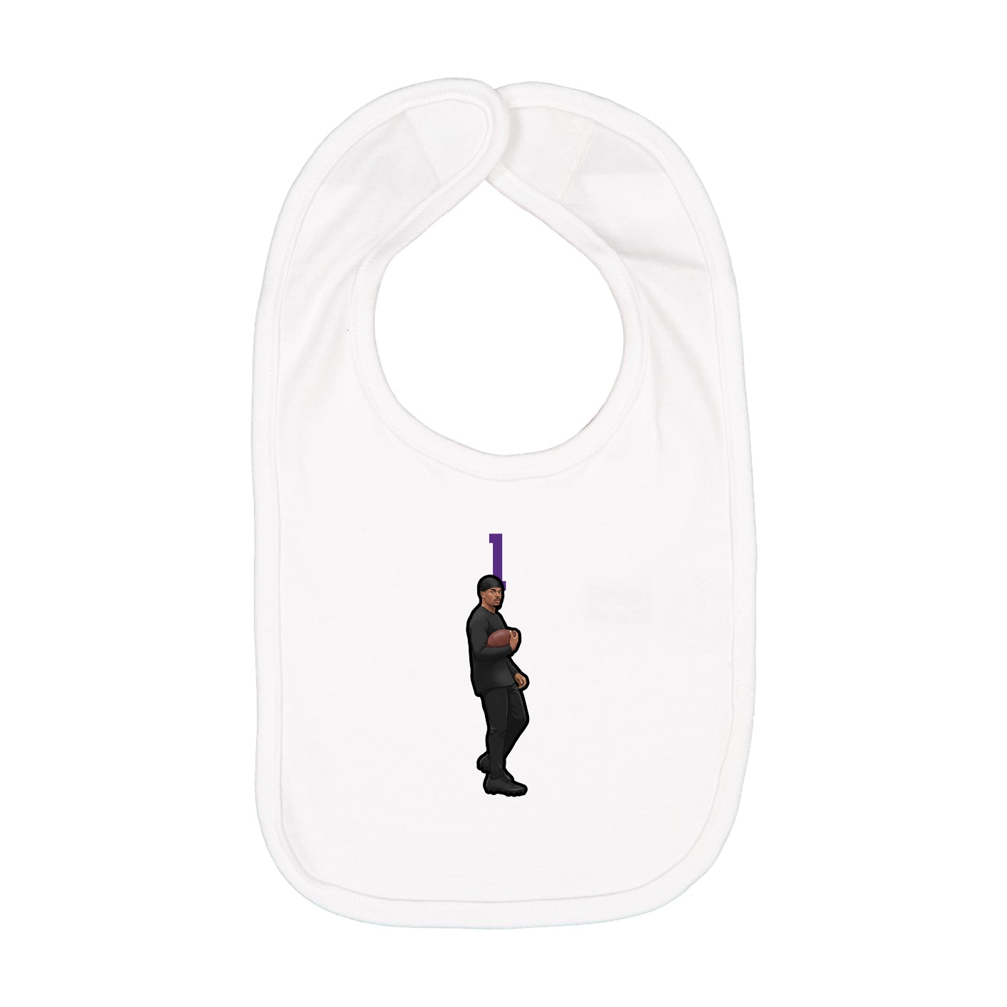 Infant Bib — Number Top in White