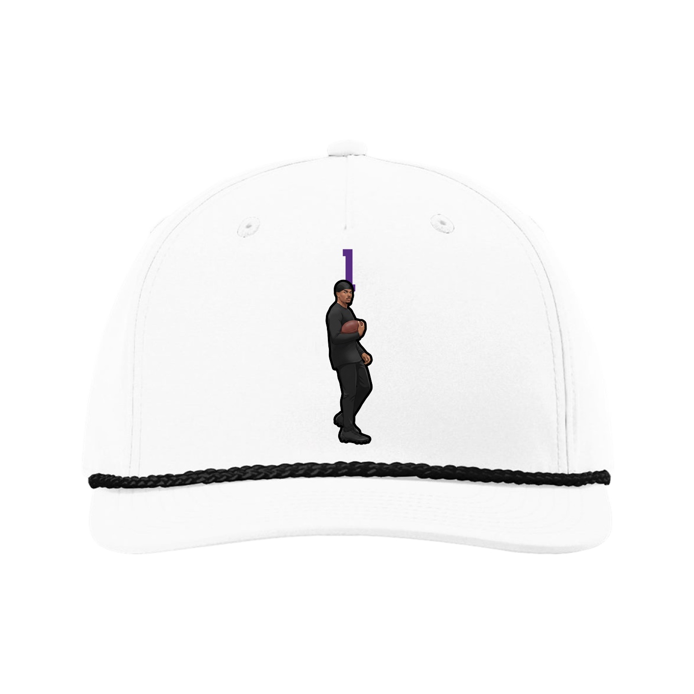 Five-Panel Classic Rope Cap — Number Top in White