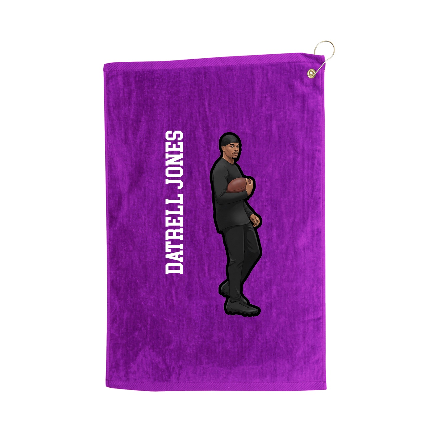 Golf Towel — Name Vertical in Purple