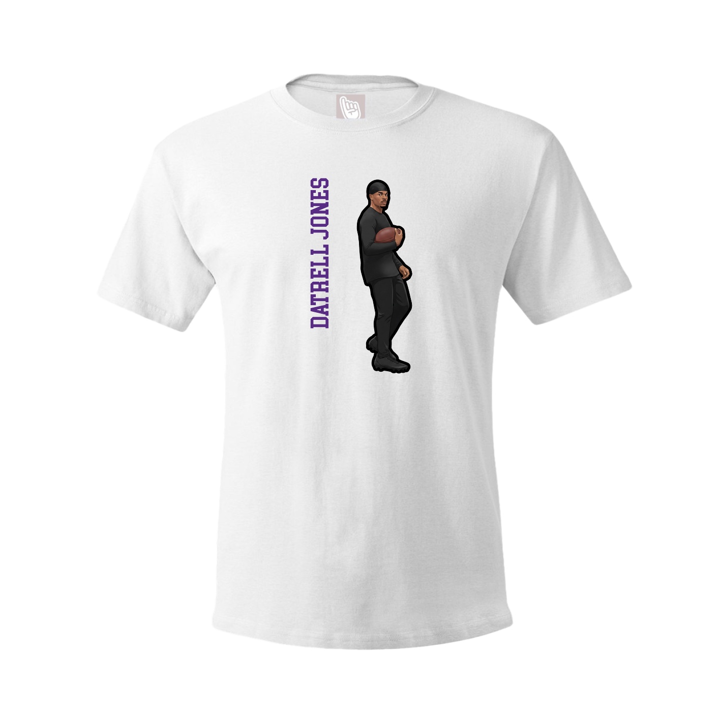 Youth Tee — Name Vertical in White