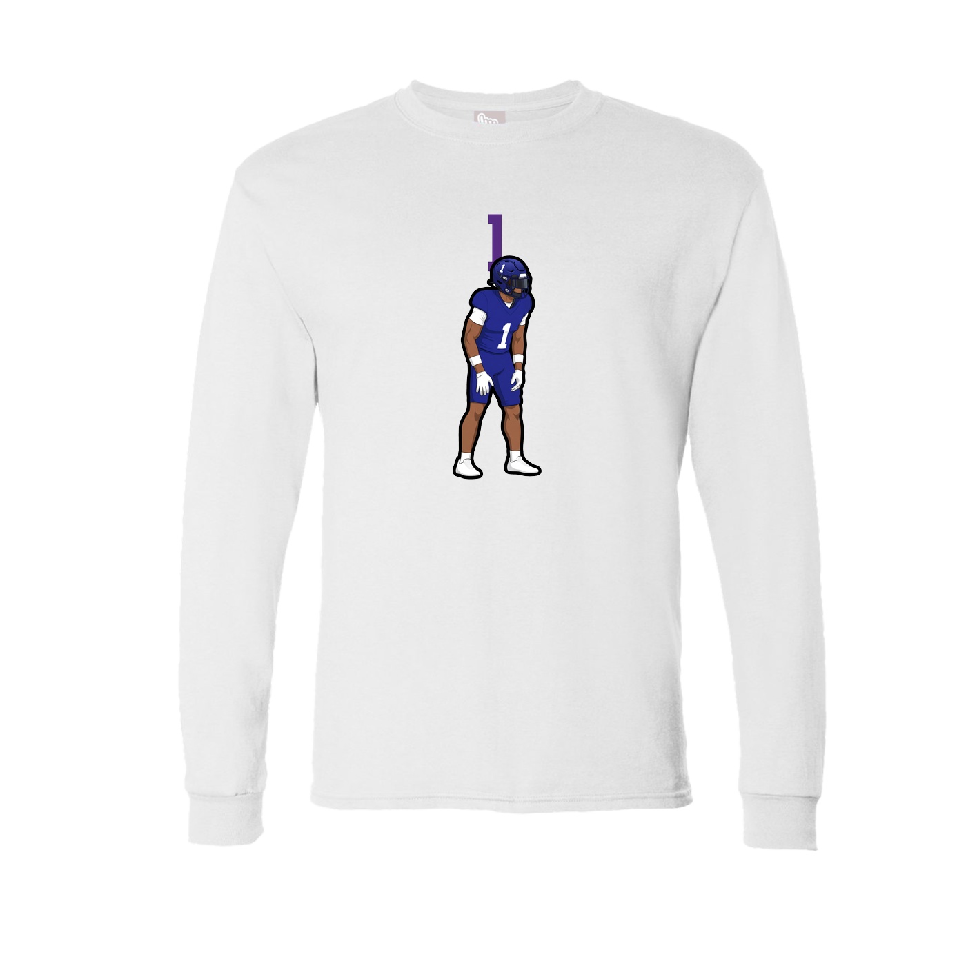 Long Sleeve Tee — Number Top in White