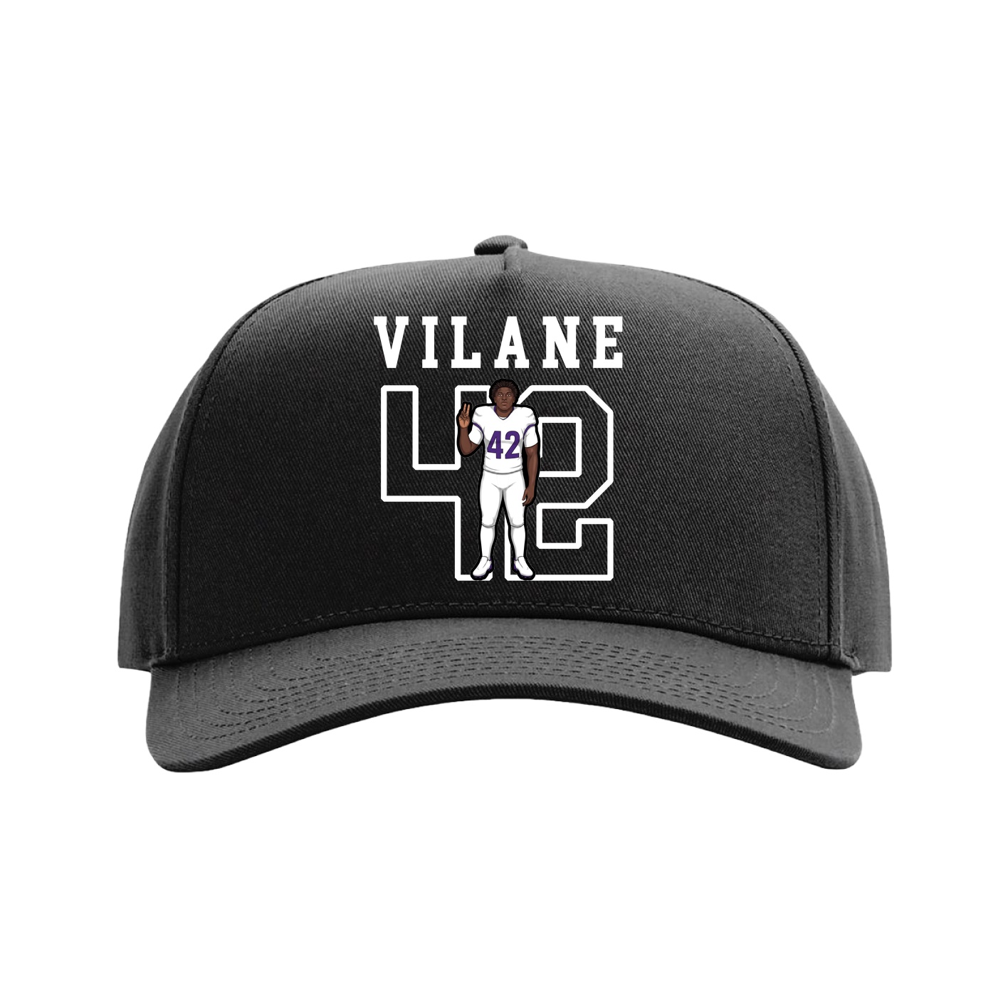 Full Fabric Five-Panel Champ Cap — Shirsey in Black