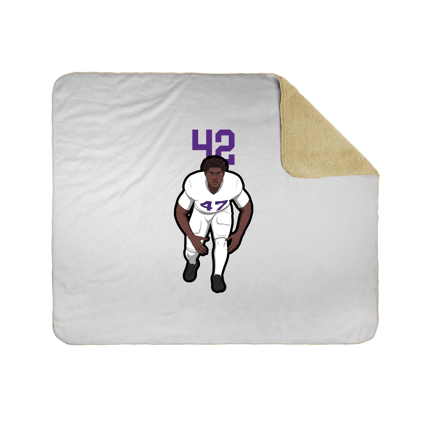 Throw Blanket — Number Top in White