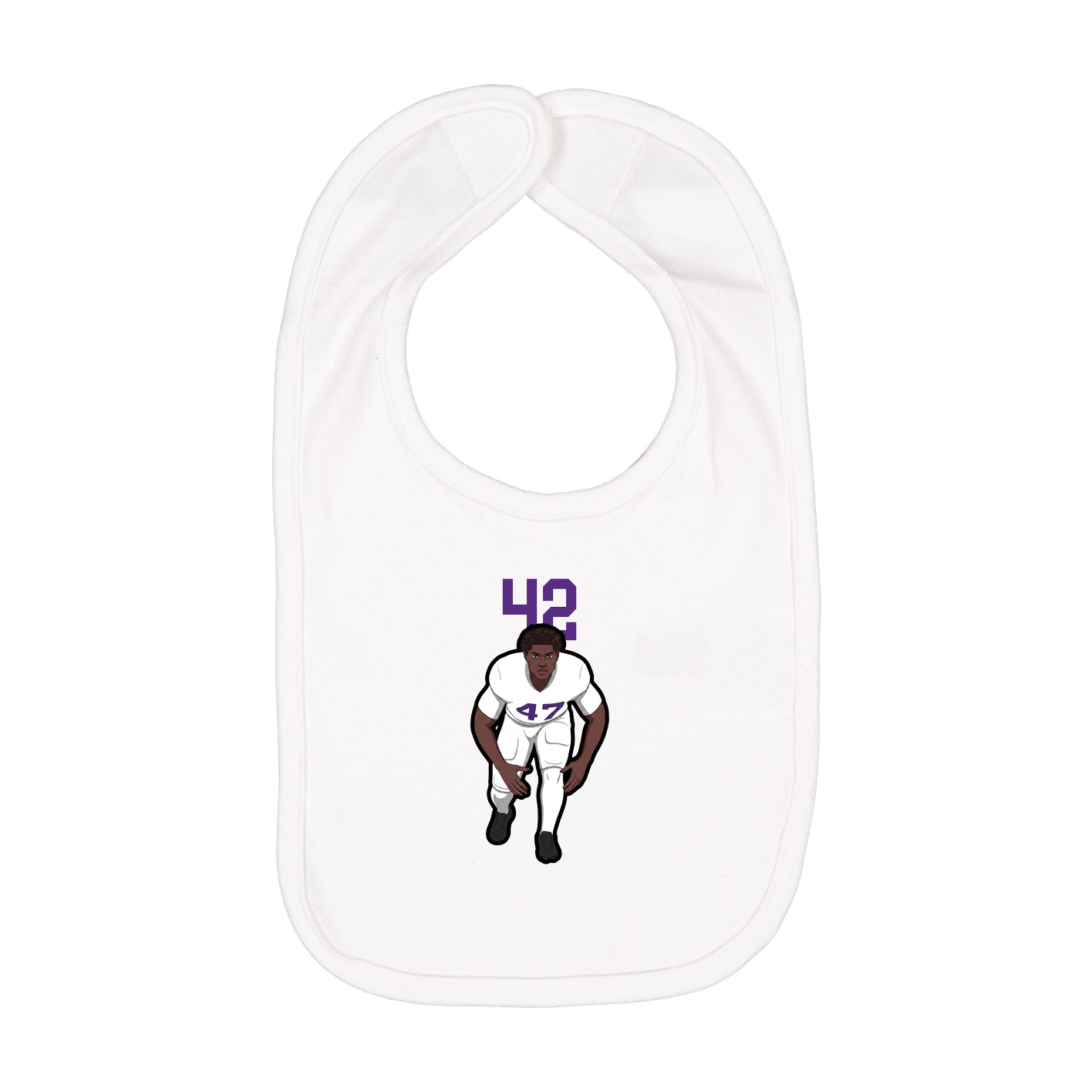 Infant Bib — Number Top in White