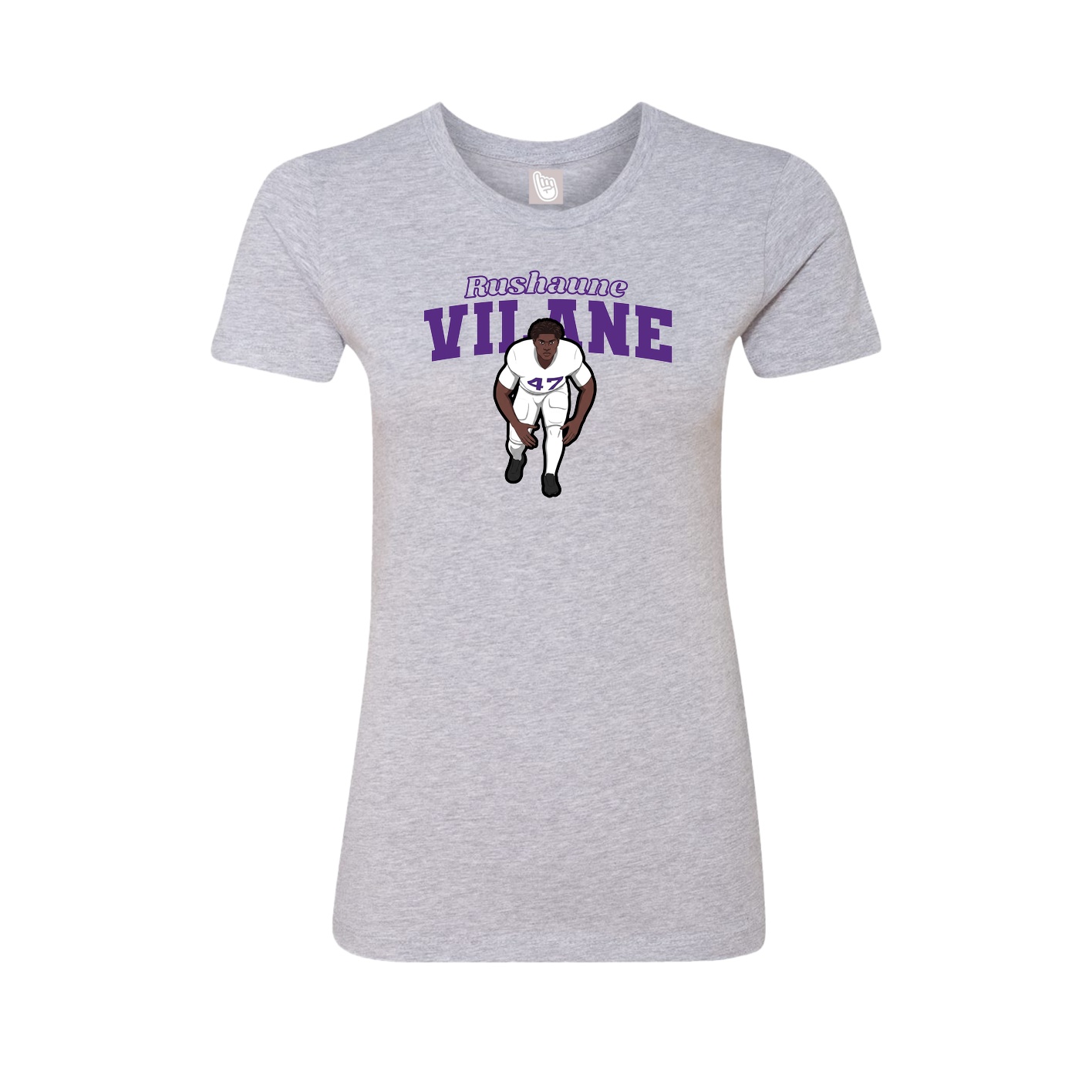 Fitted Women's Tee — Name Arch in Grey