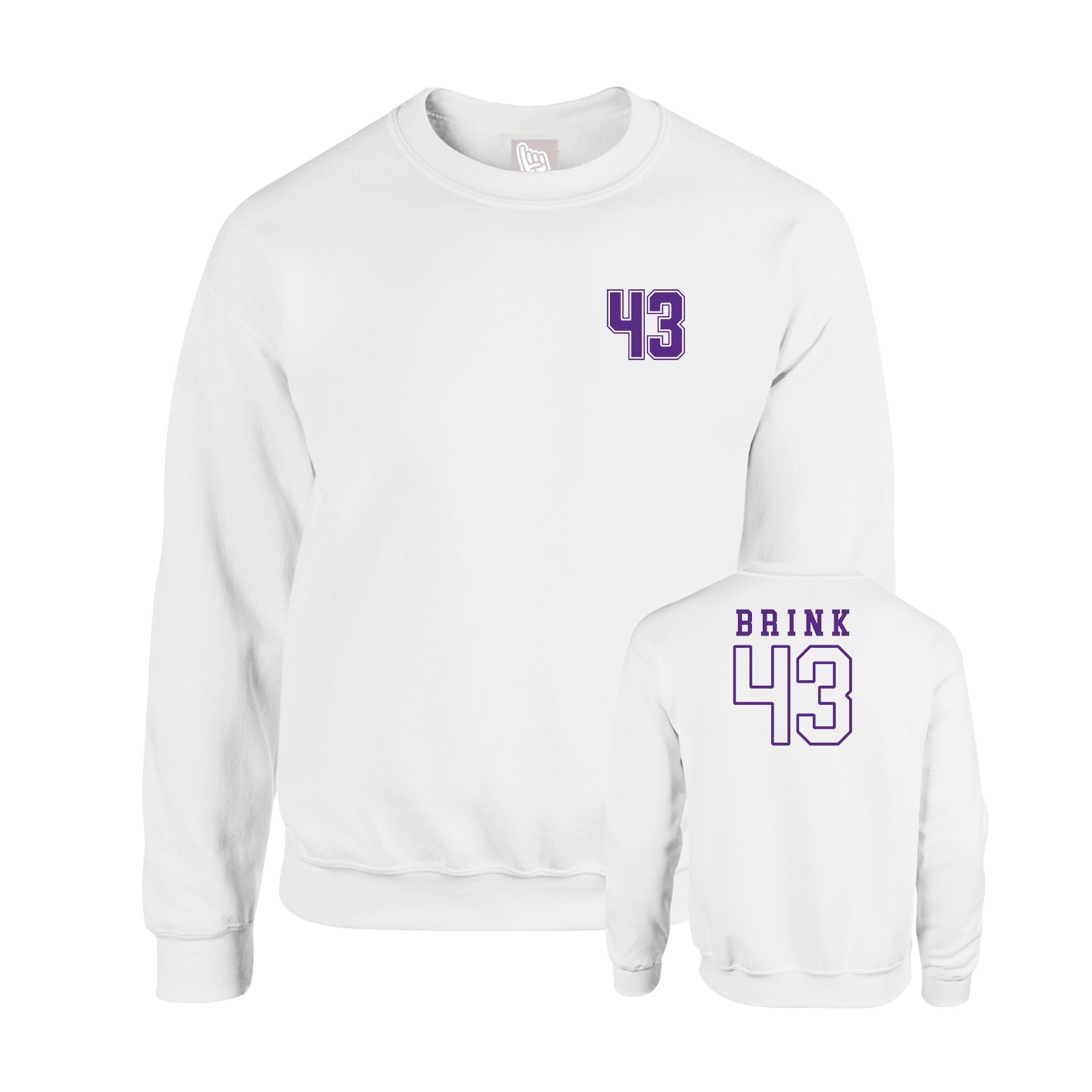 Fleece Crew — Chest Back in White
