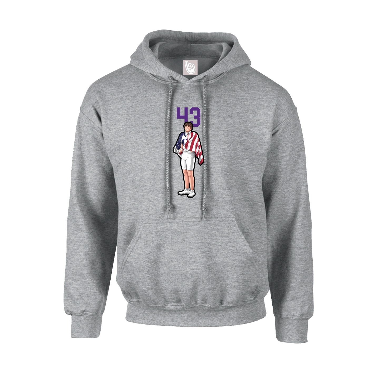 Youth Hoodie — Number Top in Grey